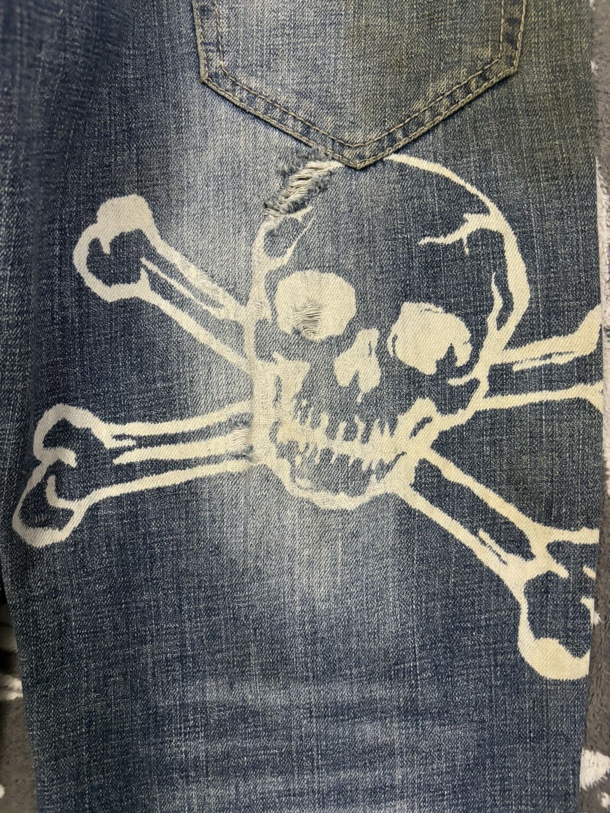 Seditionaries Vintage Japanese Brand Rusty Mud Wash Skull Punk Style Jeans Size US 30 / EU 46 - 14 Thumbnail