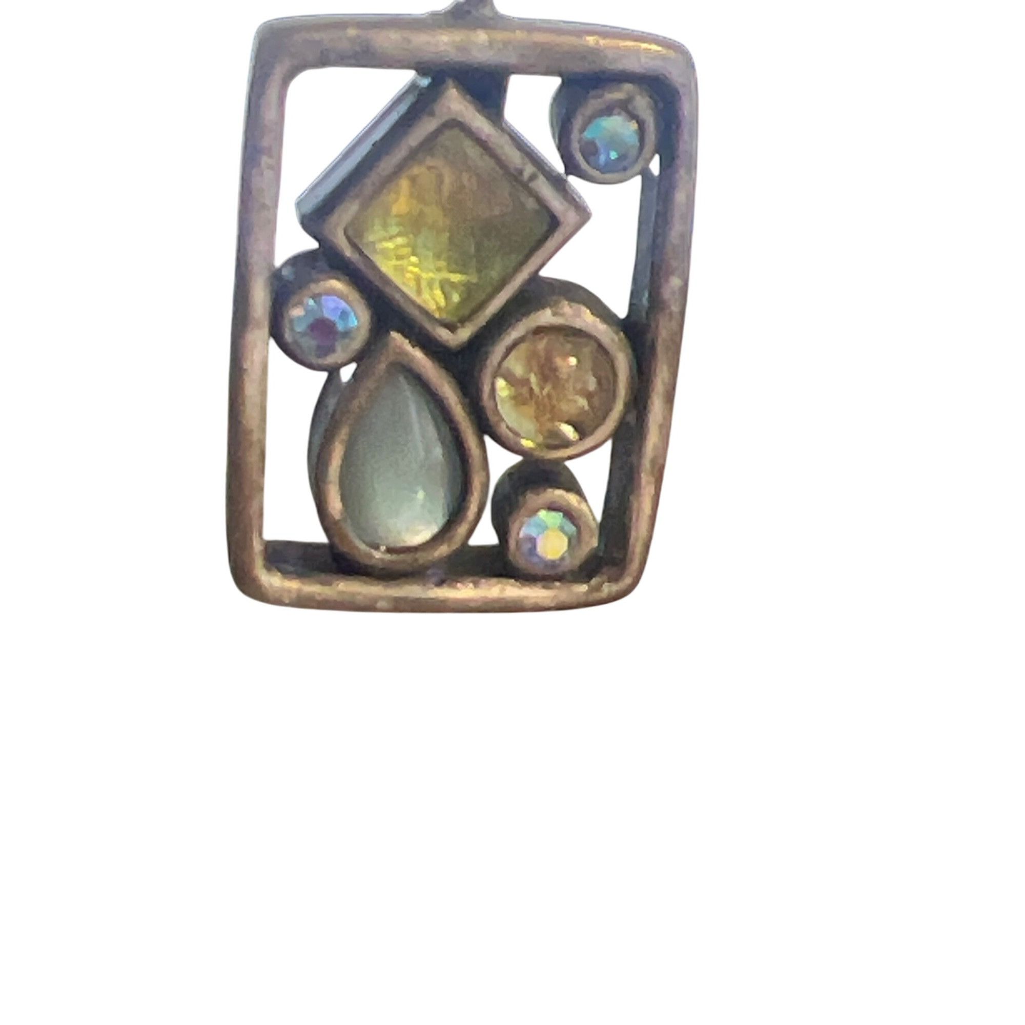 Other Vintage Silver Tone Dangle Earrings Rhinestones Aurora Borea Size ONE SIZE - 2 Thumbnail