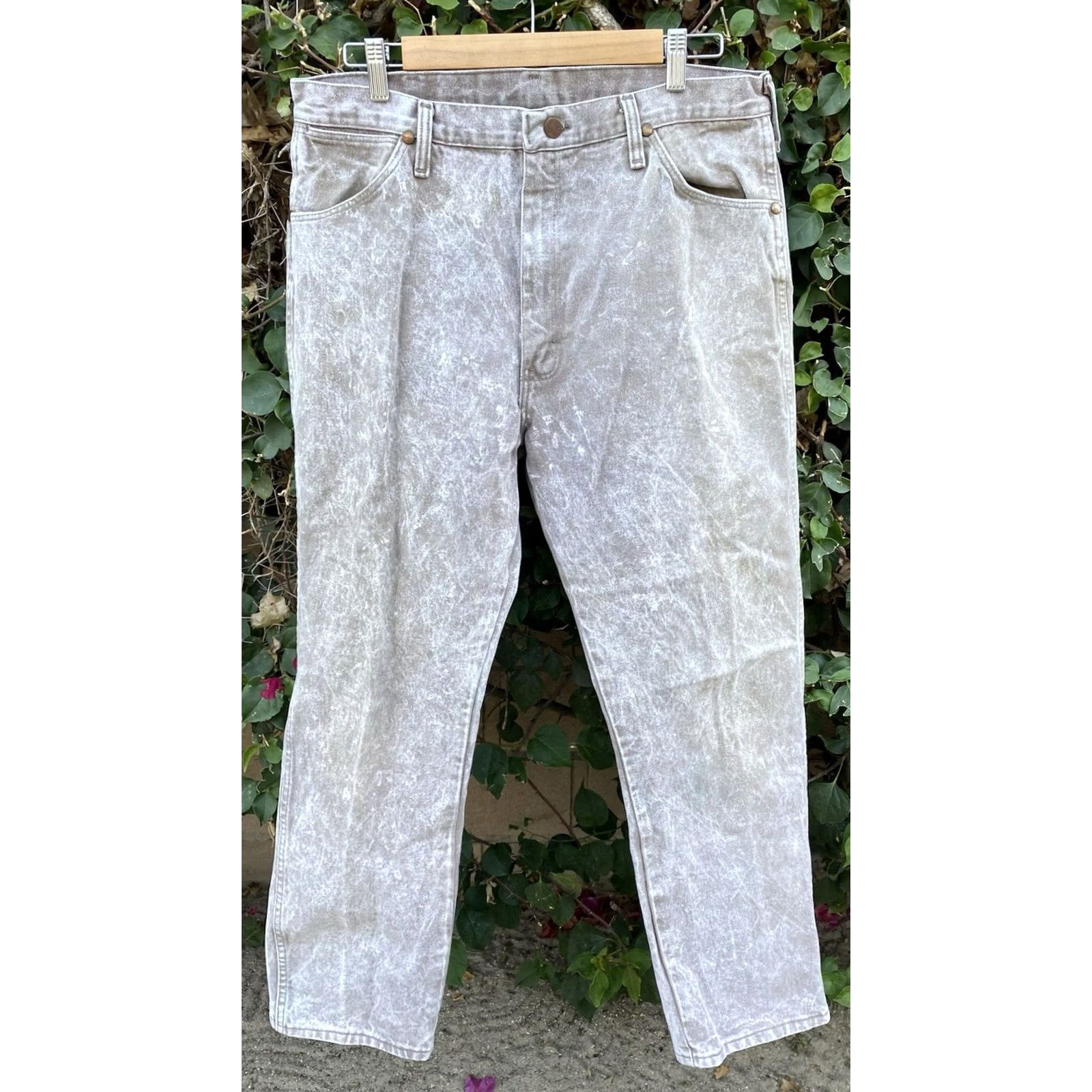 Wrangler VINTAGE Wrangler Jeans SCOVILL Zipper 13MWZRH W 36 L 32 Beige Rockabilly Mens Wrangler Jeans 13MWZRH SCOVILL Beige Rockabilly Mens Jeans Size US 35 - 2 Thumbnail