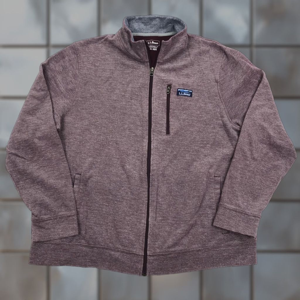Vintage L.L.Bean Mens XL Regular Full Zip Fleece Jacket Burgundy Heather Size US XL / EU 56 / 4 - 1 Thumbnail