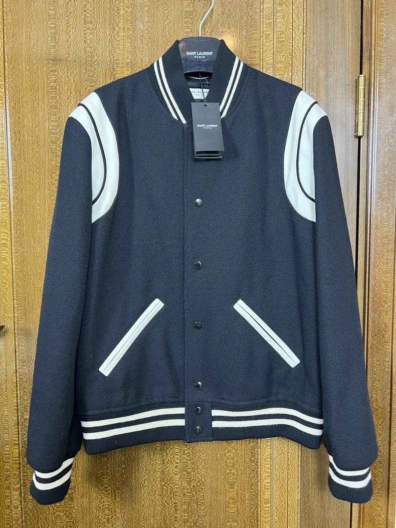 Saint Laurent Paris Saint Laurent Black and White Baseball Jacket Size US M / EU 48-50 / 2 - 1 Thumbnail