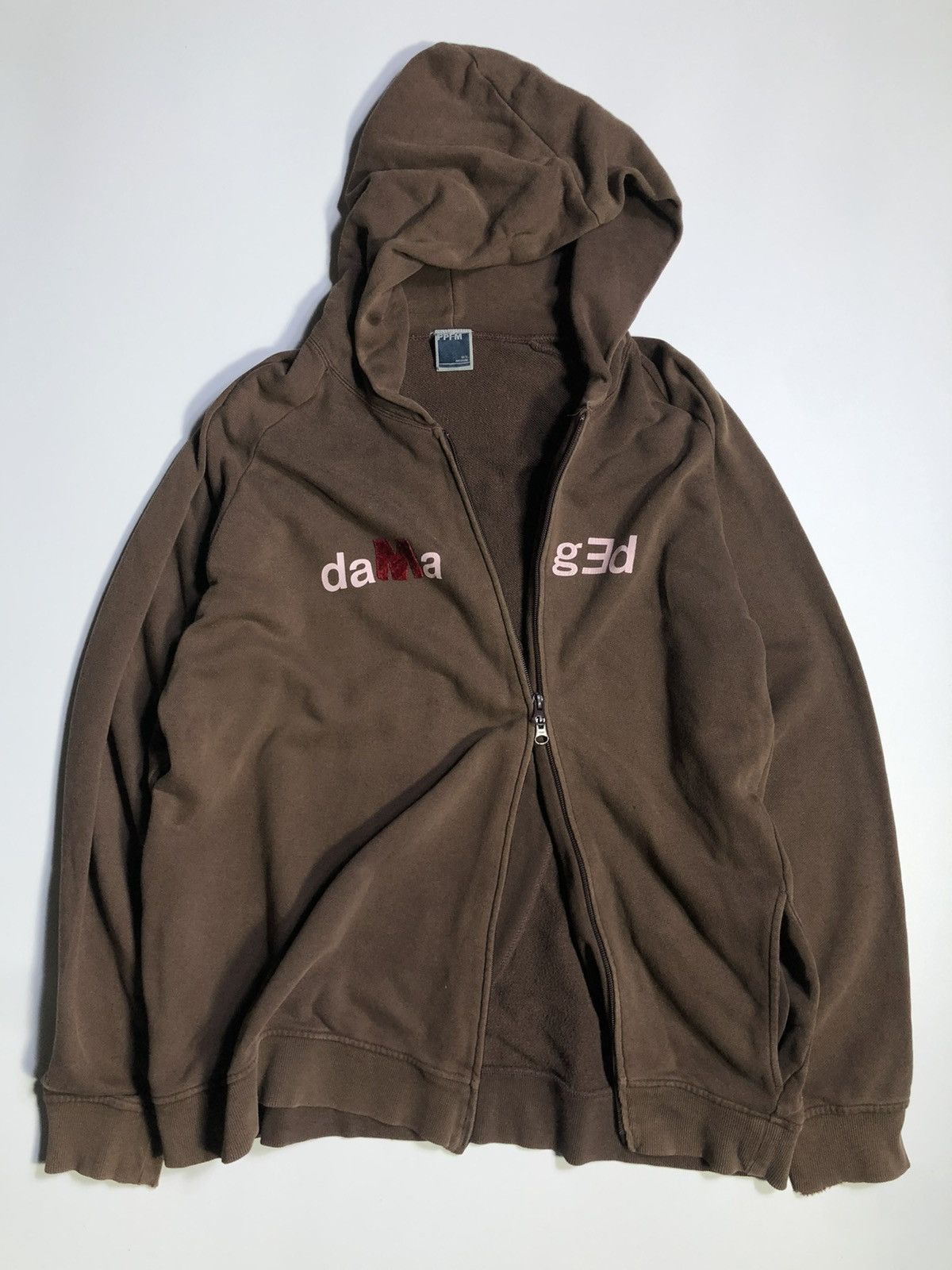 PPFM 00s PPFM Felt Print Asymmetrical Zip Hoodie Size US S / EU 44-46 / 1 - 7 Thumbnail