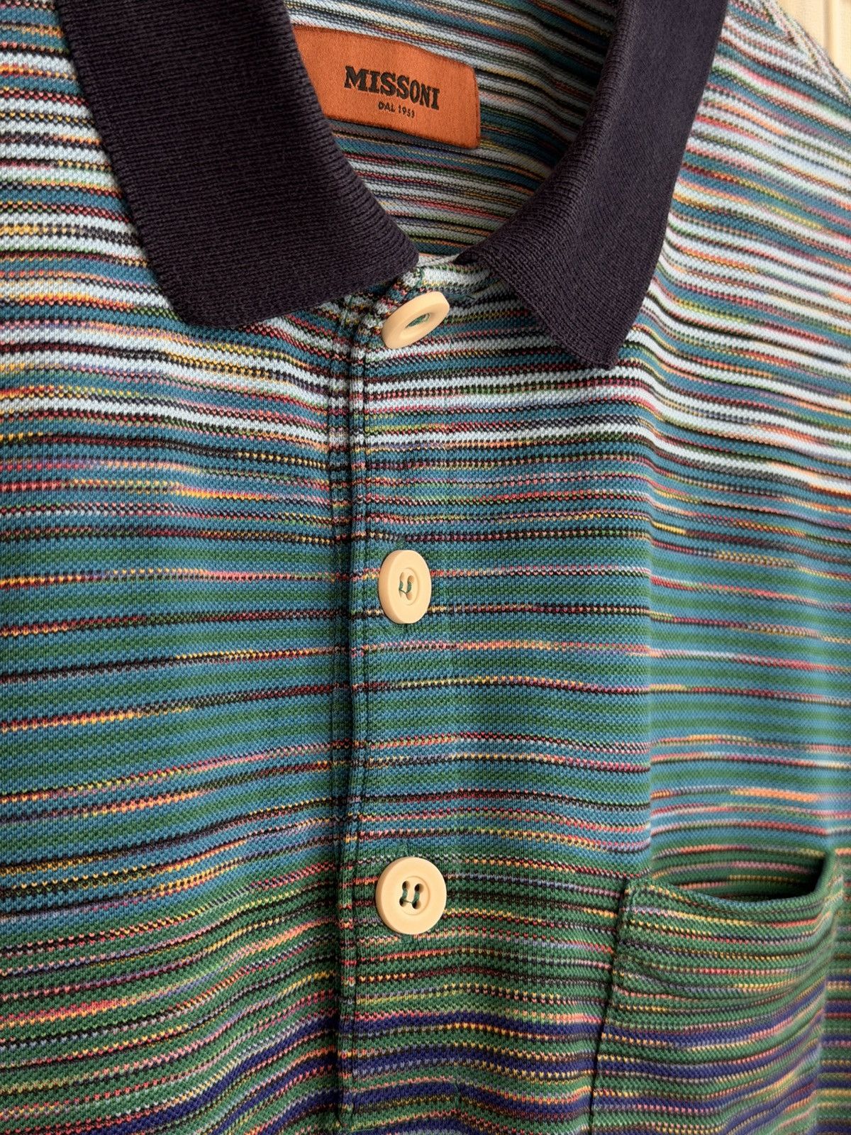 Missoni Missoni Space-Dyed Pique Polo Shirt Mens Size M Slub Size US M / EU 48-50 / 2 - 8 Thumbnail