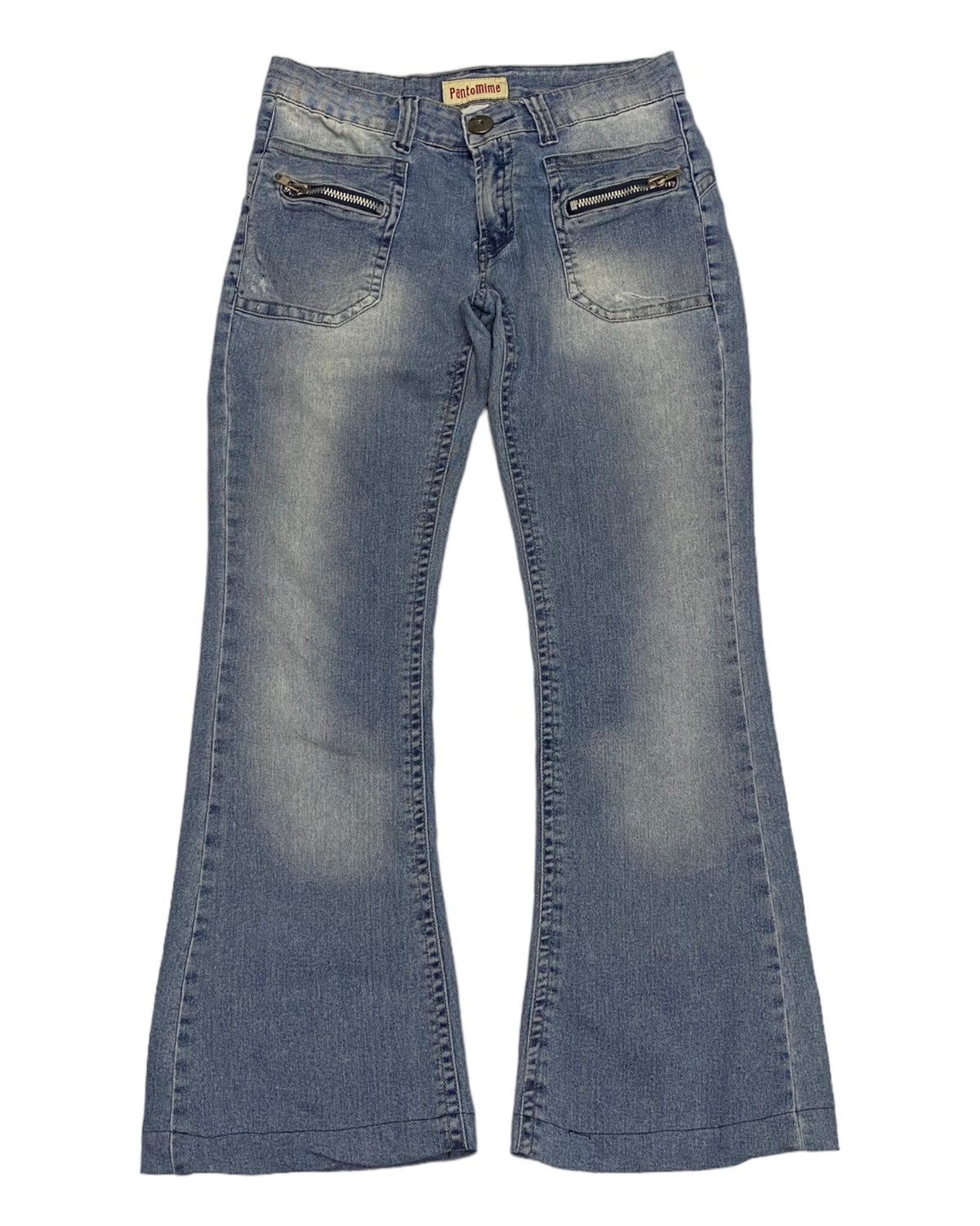 If Six Was Nine FLARE JEANS PANTOMIME ZIPPER POCKET DISTRESSED FLARED JEANS Size US 30 / EU 46 - 1 Thumbnail