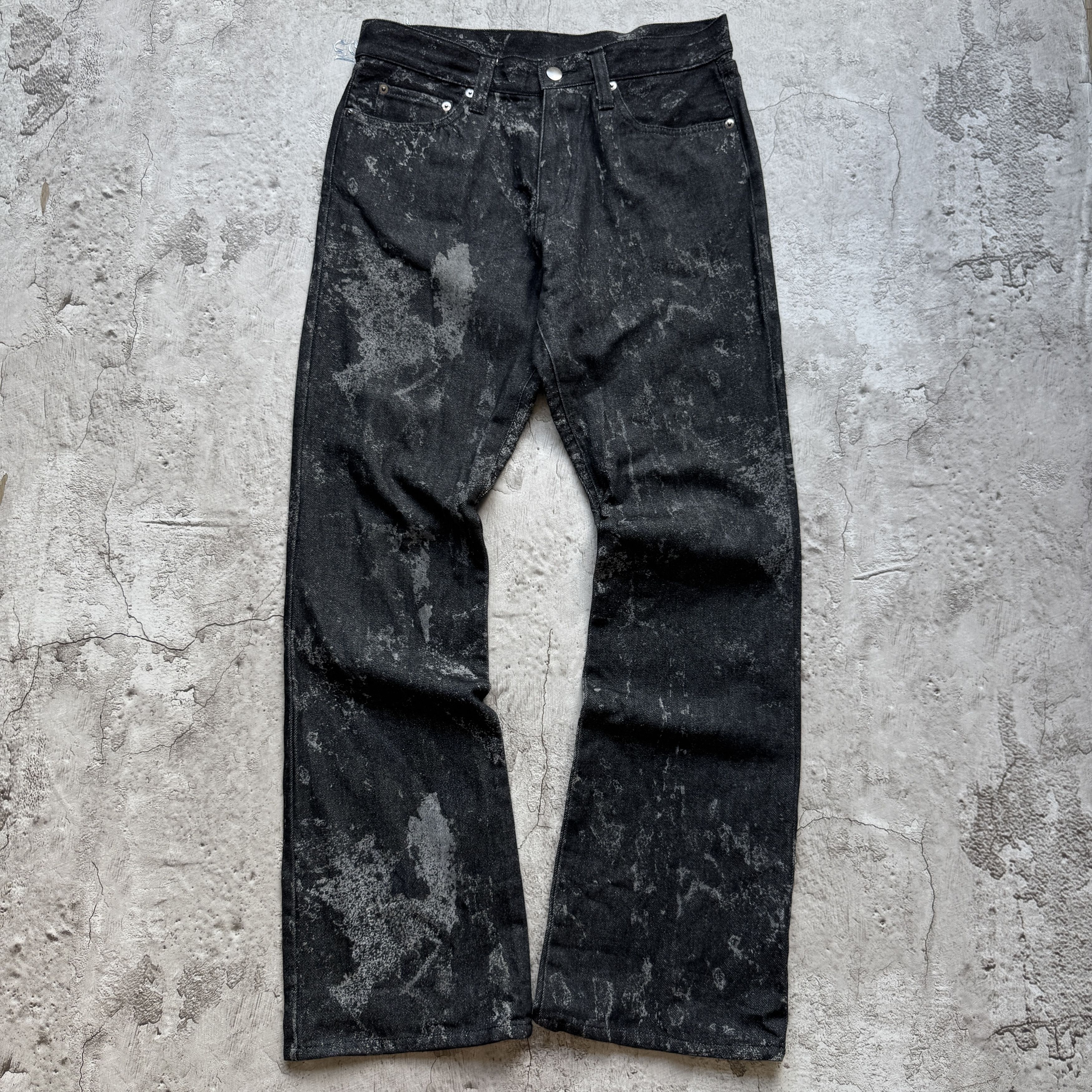 Number (N)ine NUMBER NINE FW06 NOIR COATED BLACK PAIN DENIM JEANS