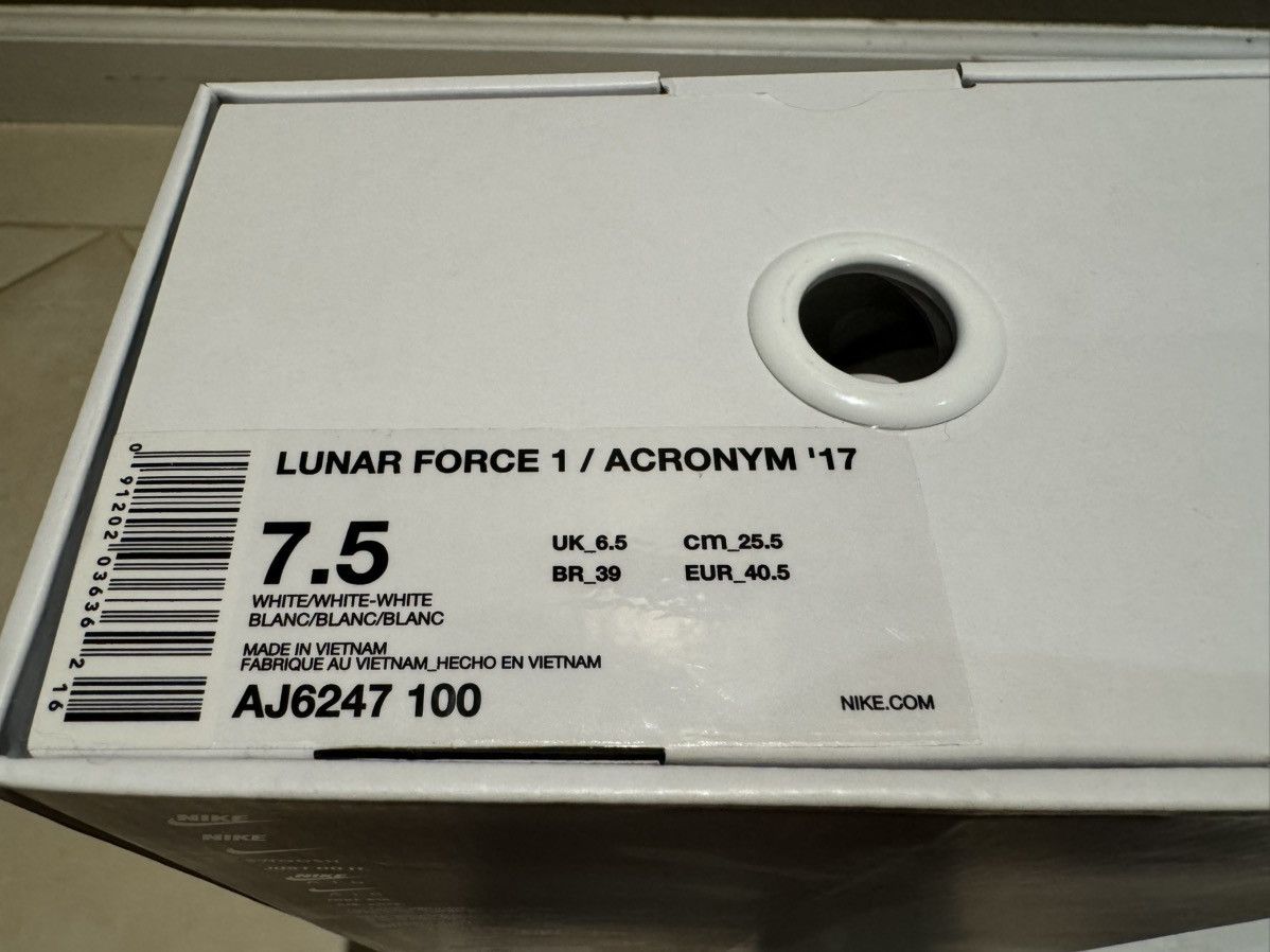 Acronym × Nike Acronym x Nike Lunar Air Force One 7.5 White Zipper Shoes Size US 7.5 / EU 40-41 - 14 Thumbnail