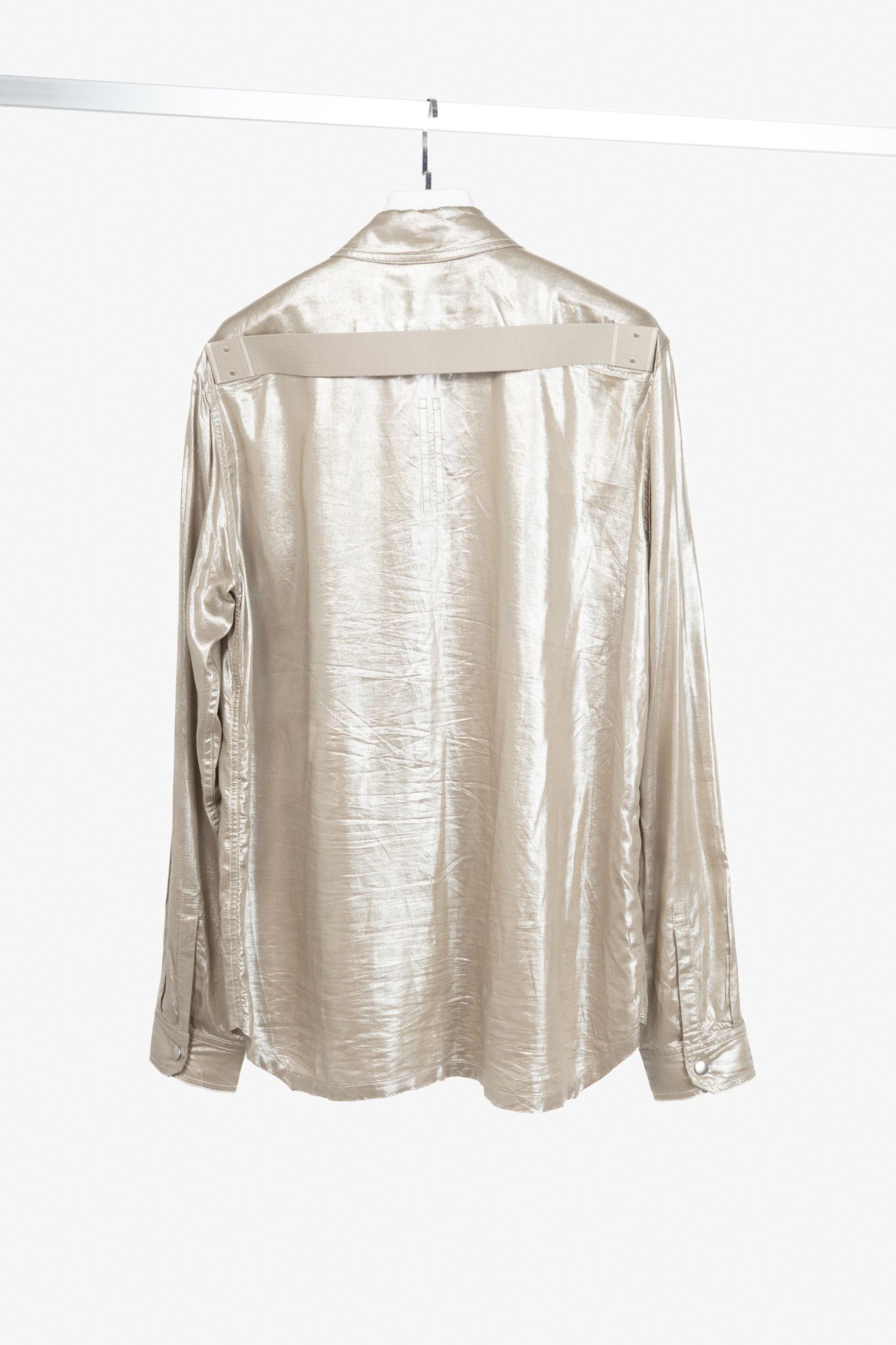 Rick Owens Rick Owens SS22 Fogachine Metallic Habotai Snap Shirt Size L / US 10 / IT 46 - 2 Thumbnail