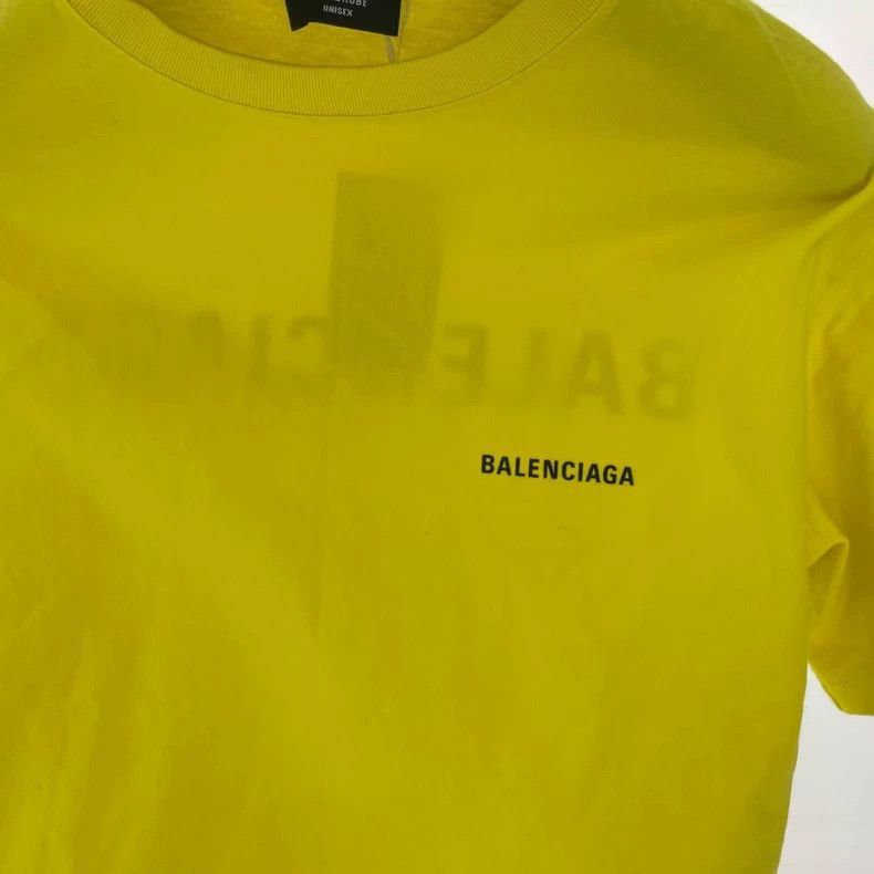 Balenciaga Balenciaga Yellow Letter Printed Short Sleeve Shirt-2505 Size US XXS / EU 40 - 3 Thumbnail