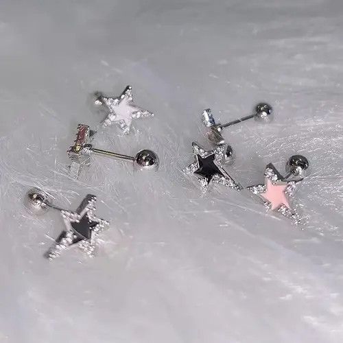 Jewelry × Sterling Silver Pentagonal Star Stud Earrings Size ONE SIZE - 4 Thumbnail
