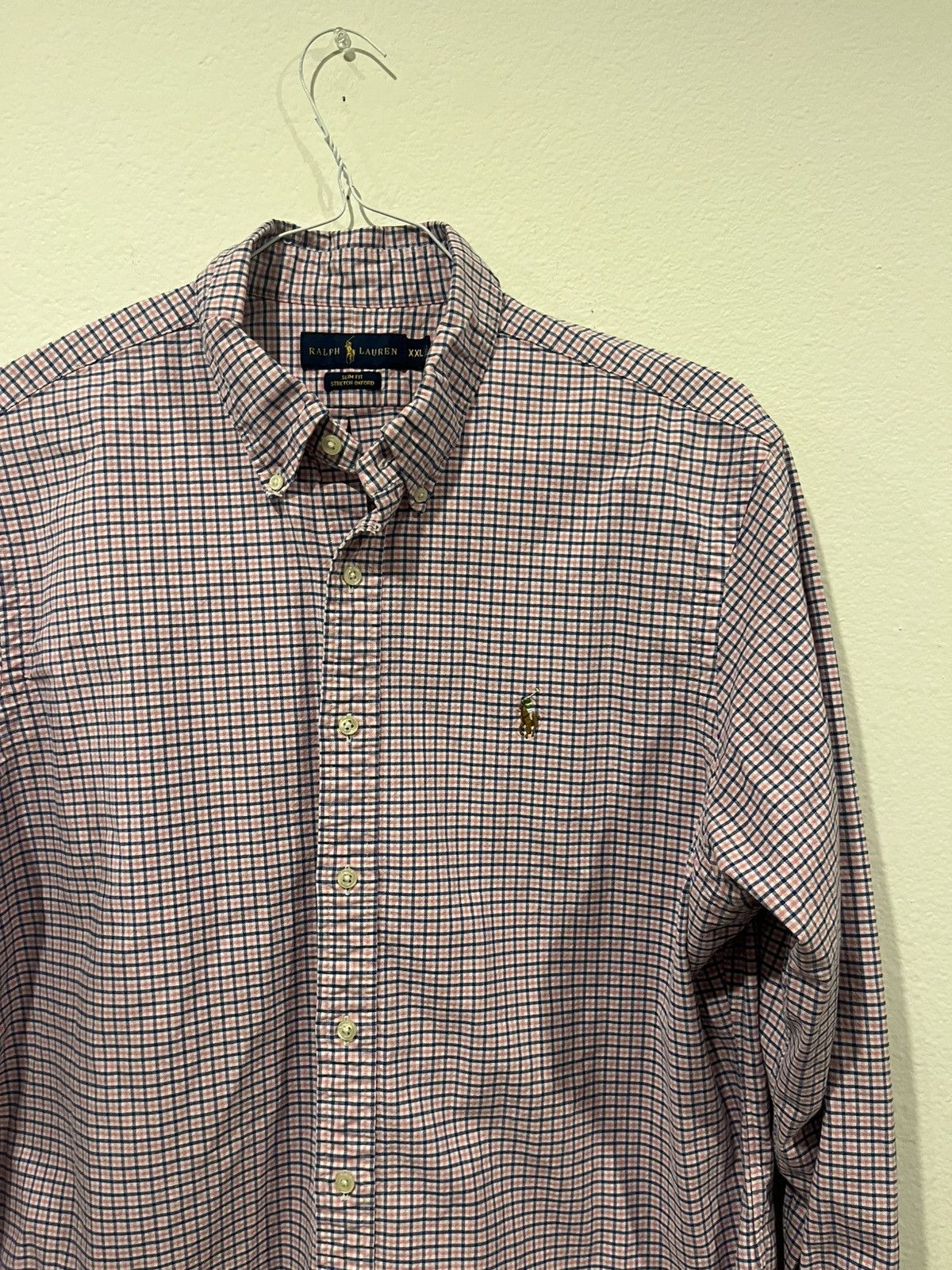 Ralph Lauren Ralph Lauren Slim Fit Stretch Oxford Men’s Blue Pink Plaid Size US XXL / EU 58 / 5 - 3 Thumbnail