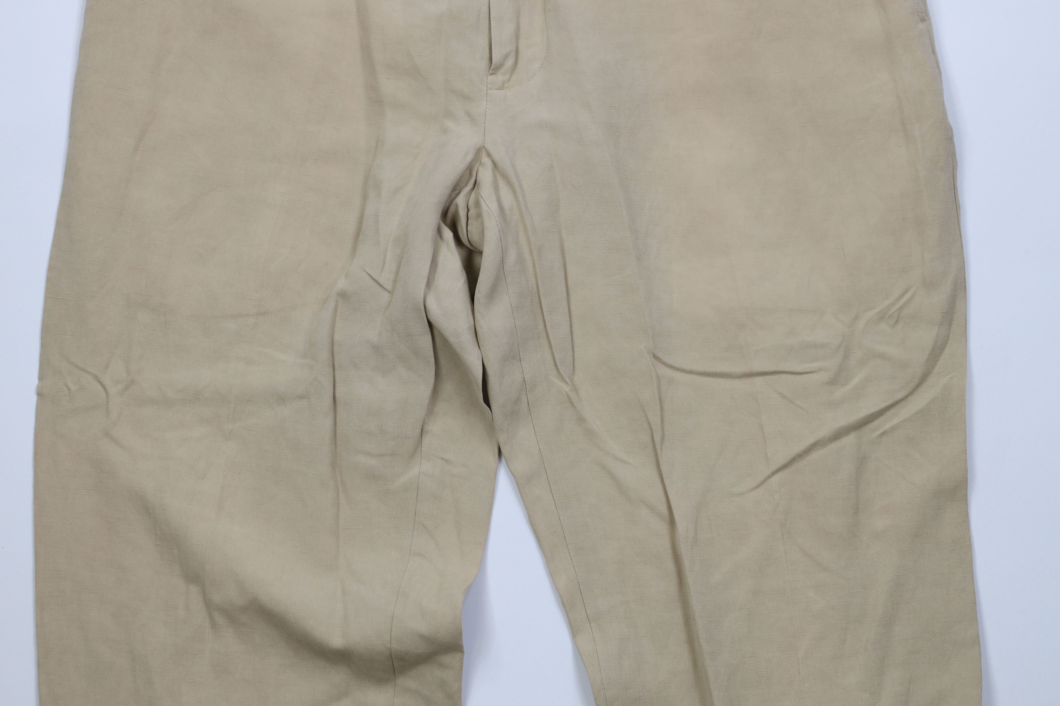 Ralph Lauren Vintage 90s Ralph Lauren Linen Wide Leg Chino Pants Beige Size US 36 / EU 52 - 3 Thumbnail