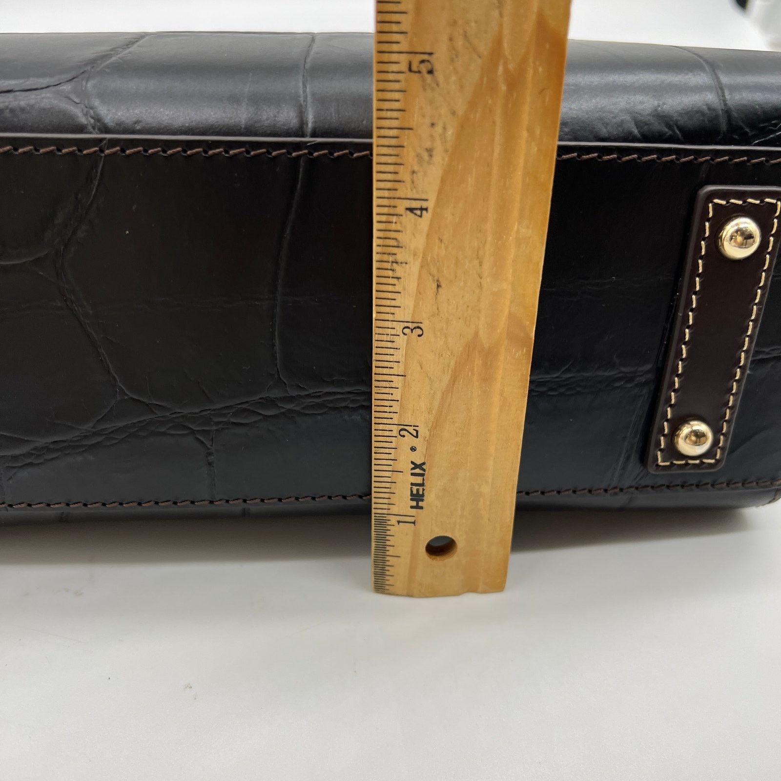 Dooney & Bourke Dooney & Bourke Denison Croco Top Handle Tote Espresso Size ONE SIZE - 8 Thumbnail