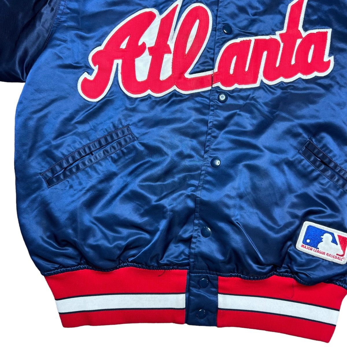 MLB × Vintage Vintage 1980s MLB Atlanta Braves Satin Bomber Jacket Size US L / EU 52-54 / 3 - 8 Thumbnail