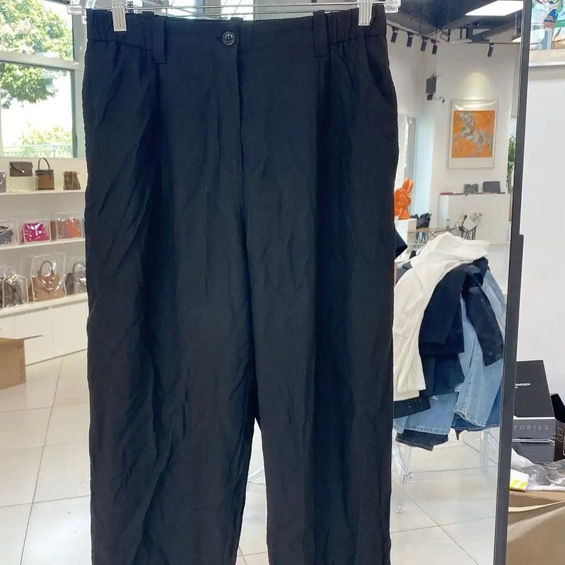 Kenzo KENZO Black Cotton Blend Women's Pants 0089 Size 28" / US 6 / IT 42 - 1 Thumbnail