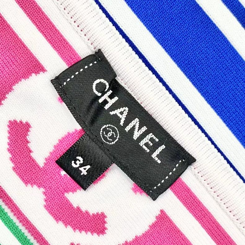 Chanel Chanel Rainbow striped logo knitted strap vest Size XXS / US 00 / IT 34 - 4 Thumbnail