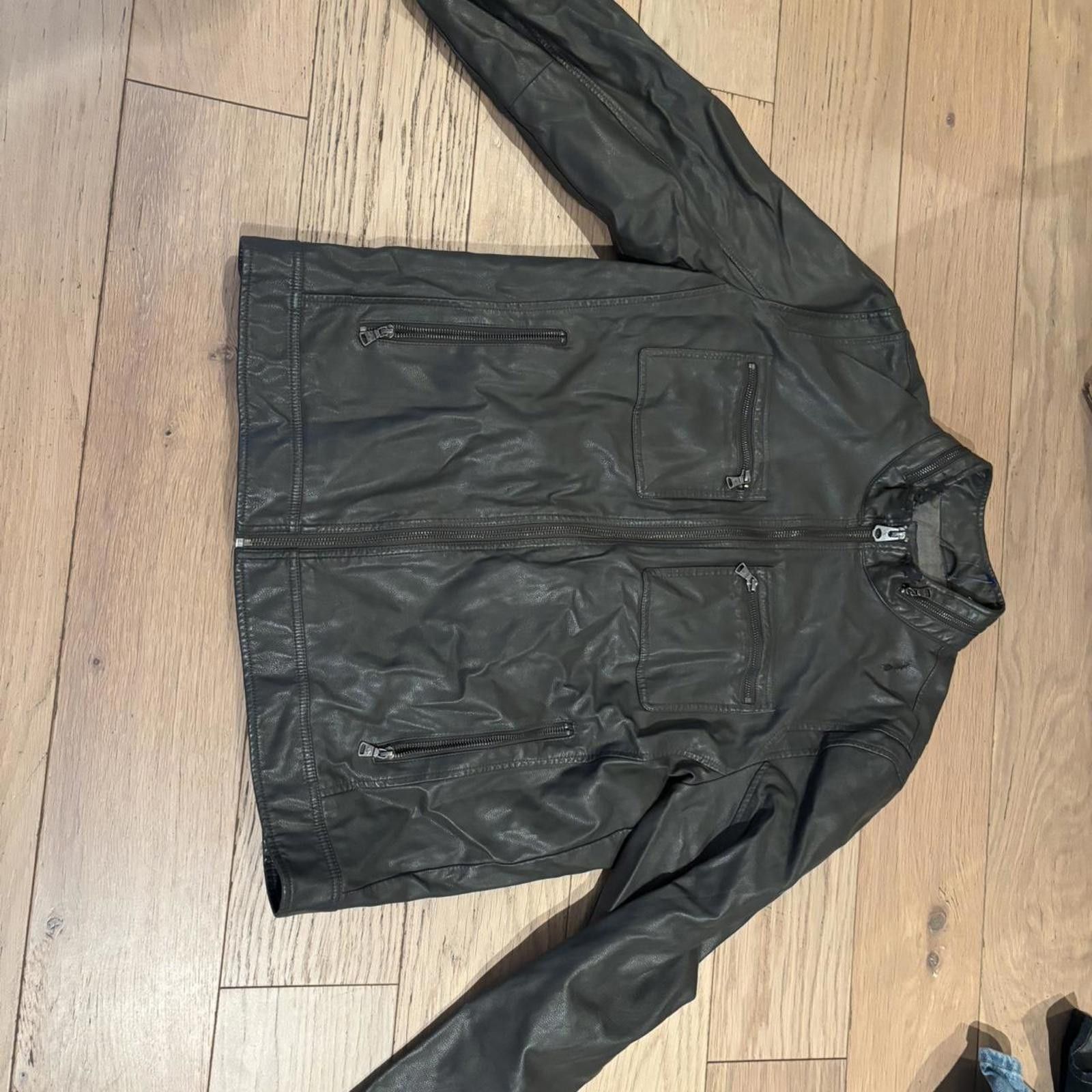 Dockers Dockers Black Faux Leather Moto Jacket Size US XL / EU 56 / 4 - 3 Thumbnail