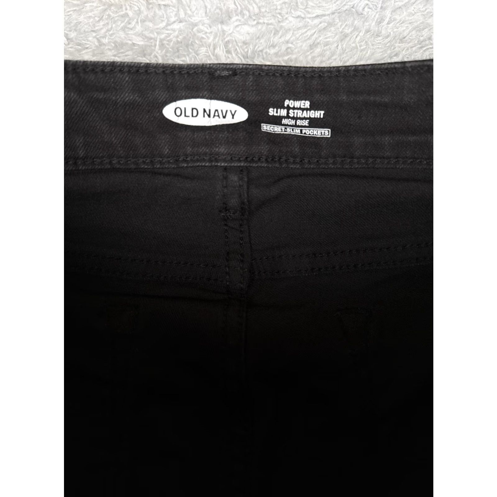 Old Navy Old Navy Jeans Womens 12 Tall Power Slim Straight High Rise Black Denim Straight 5-Pocket Zip Frayed Hem Women 12 Tall XS? Size 34" / US 12 / IT 48 - 6 Thumbnail
