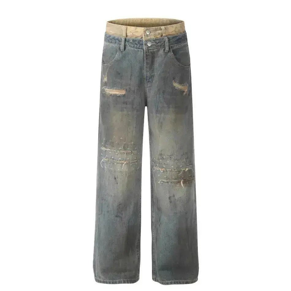 Japanese Brand Dirty old ripped jeans Size US 32 / EU 48 - 1 Thumbnail