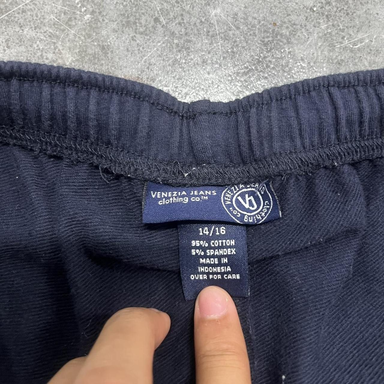 Japanese Brand × Vintage Vintage Y2K/2000s Baggy Navy Blue Varsity Sweatpants! Size US 36 / EU 52 - 5 Thumbnail