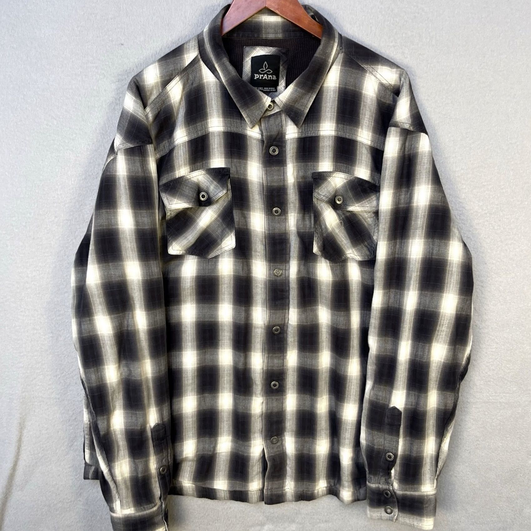 Prana Prana Asylum Flannel Shacket Mens XL Plaid Snap Pockets Thermal Lined Outdoor Shirt Size US XL / EU 56 / 4 - 2 Thumbnail