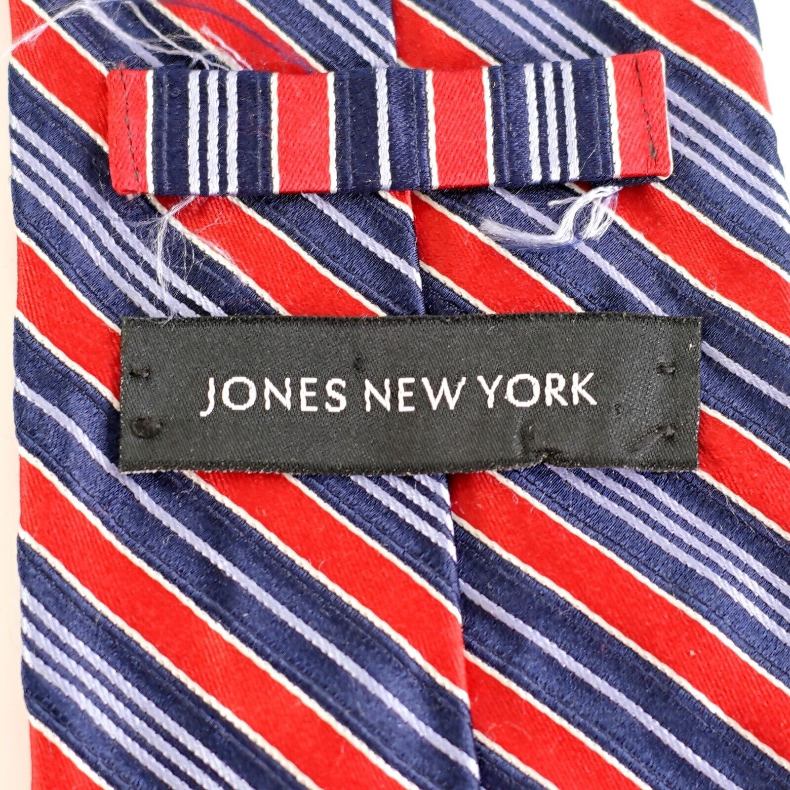 Jones New York Jones New York Woven Blue Red Striped Silk Tie Size ONE SIZE - 3 Thumbnail