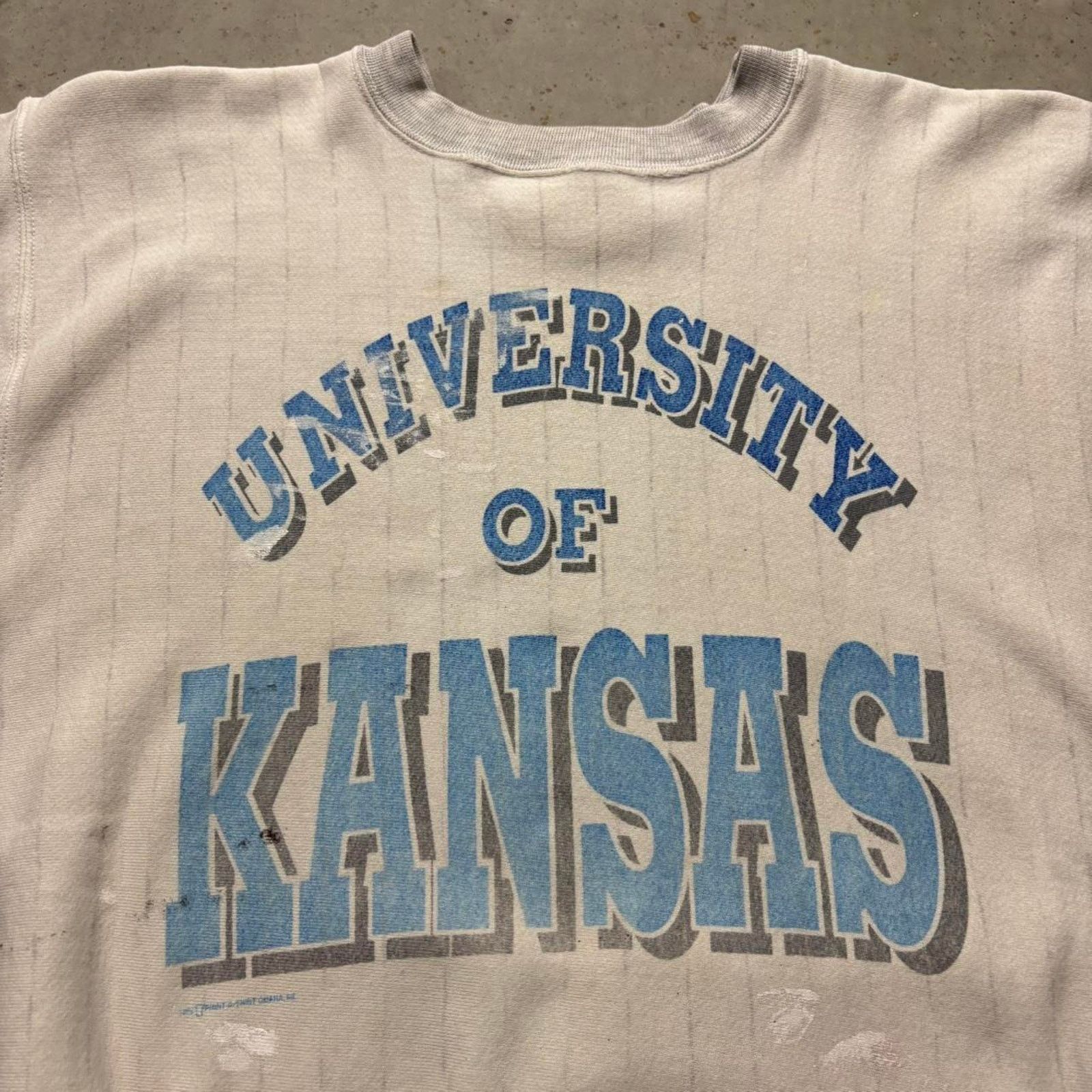 Vintage Crazy Vintage University of Kansas Painted Weave Crewneck Size US L / EU 52-54 / 3 - 4 Thumbnail