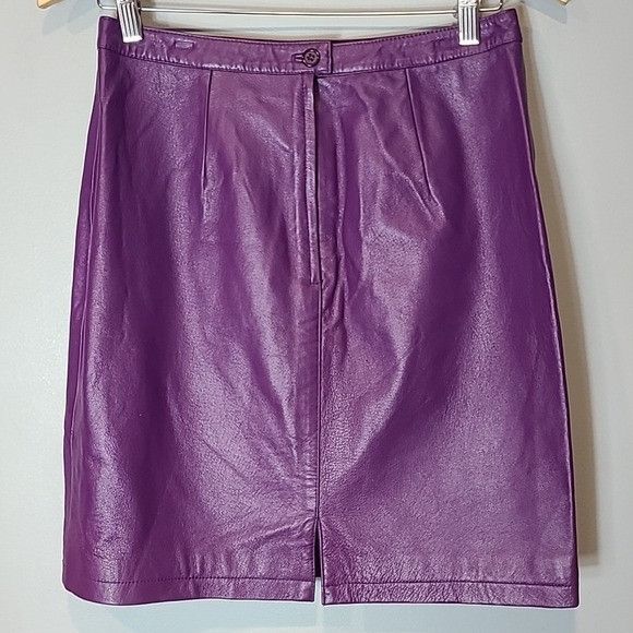 Vintage GENUINE LEATHER leather jacket and skirt set Womens 10 Punk Size L / US 10 / IT 46 - 7 Thumbnail