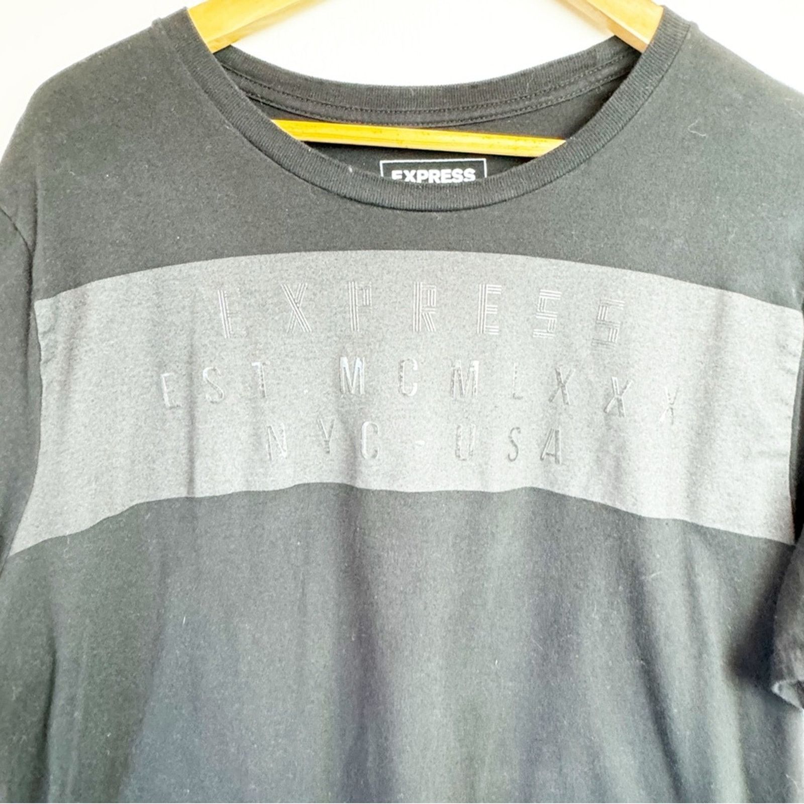 Express Express Black Logo Crewneck Tee Shirt Men’s Size XL Size US XL / EU 56 / 4 - 2 Thumbnail