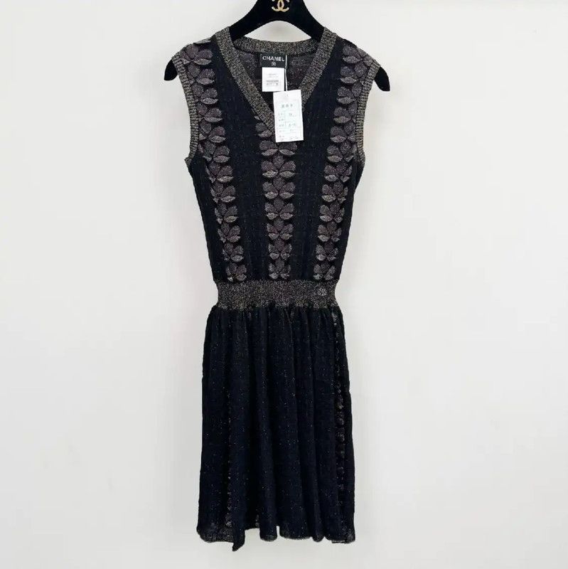 Chanel Chanel Black Short Sleeve Dress Size S 0089 Size S / US 4 / IT 40 - 1 Thumbnail