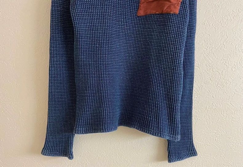Kapital Kapital Blue Vintage Waffle Knit Long Sleeve Top-2506 Size US M / EU 48-50 / 2 - 3 Thumbnail