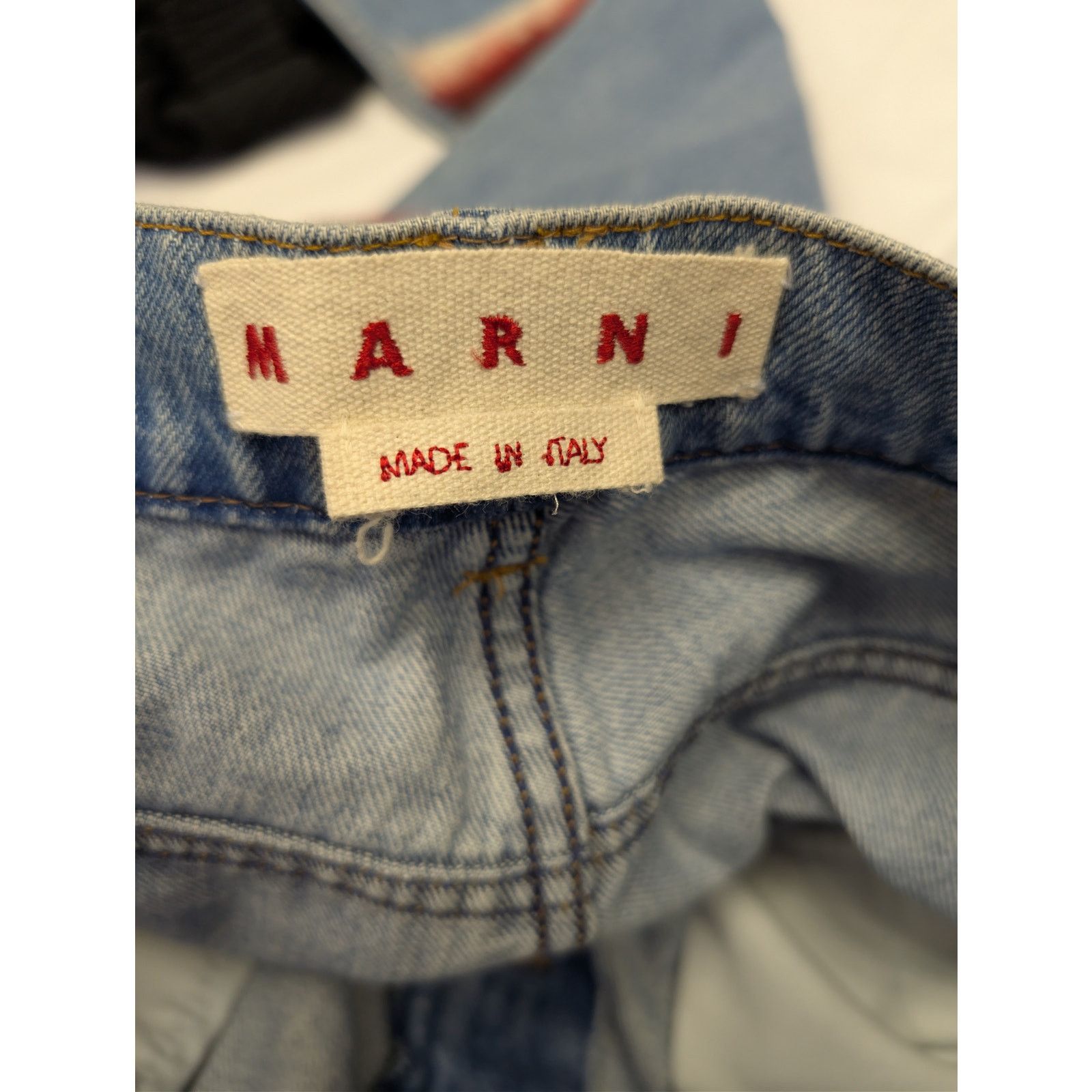 Marni o1rshd1 Embroidered Striped Patch Denim Jean Pants in Blue Size US 32 / EU 48 - 19 Thumbnail