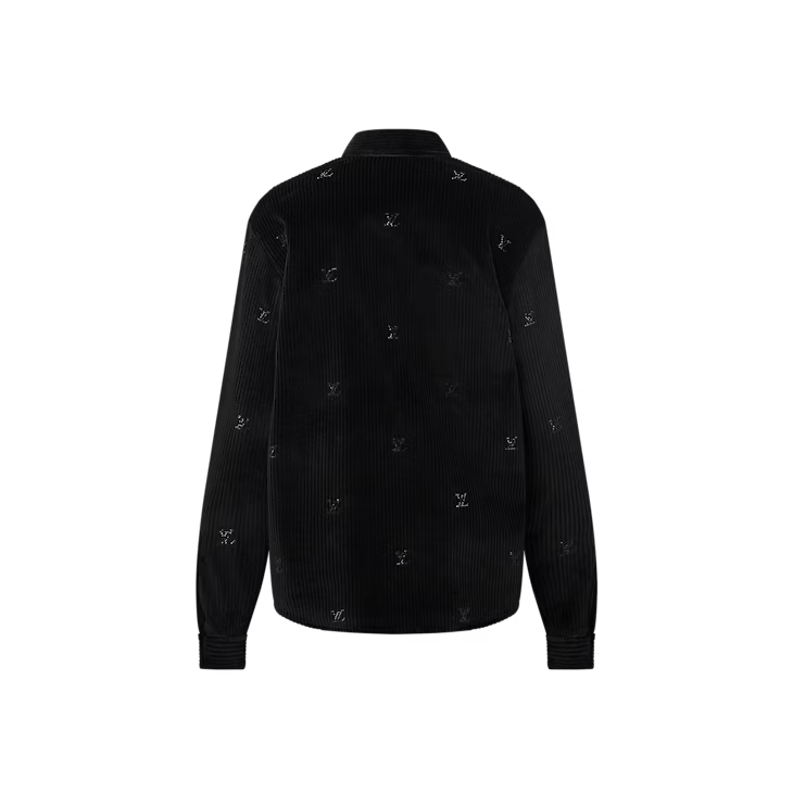 Louis Vuitton Long-Sleeved LV Blason Embellished Corduroy Shirt Size US XXL / EU 58 / 5 - 3 Thumbnail