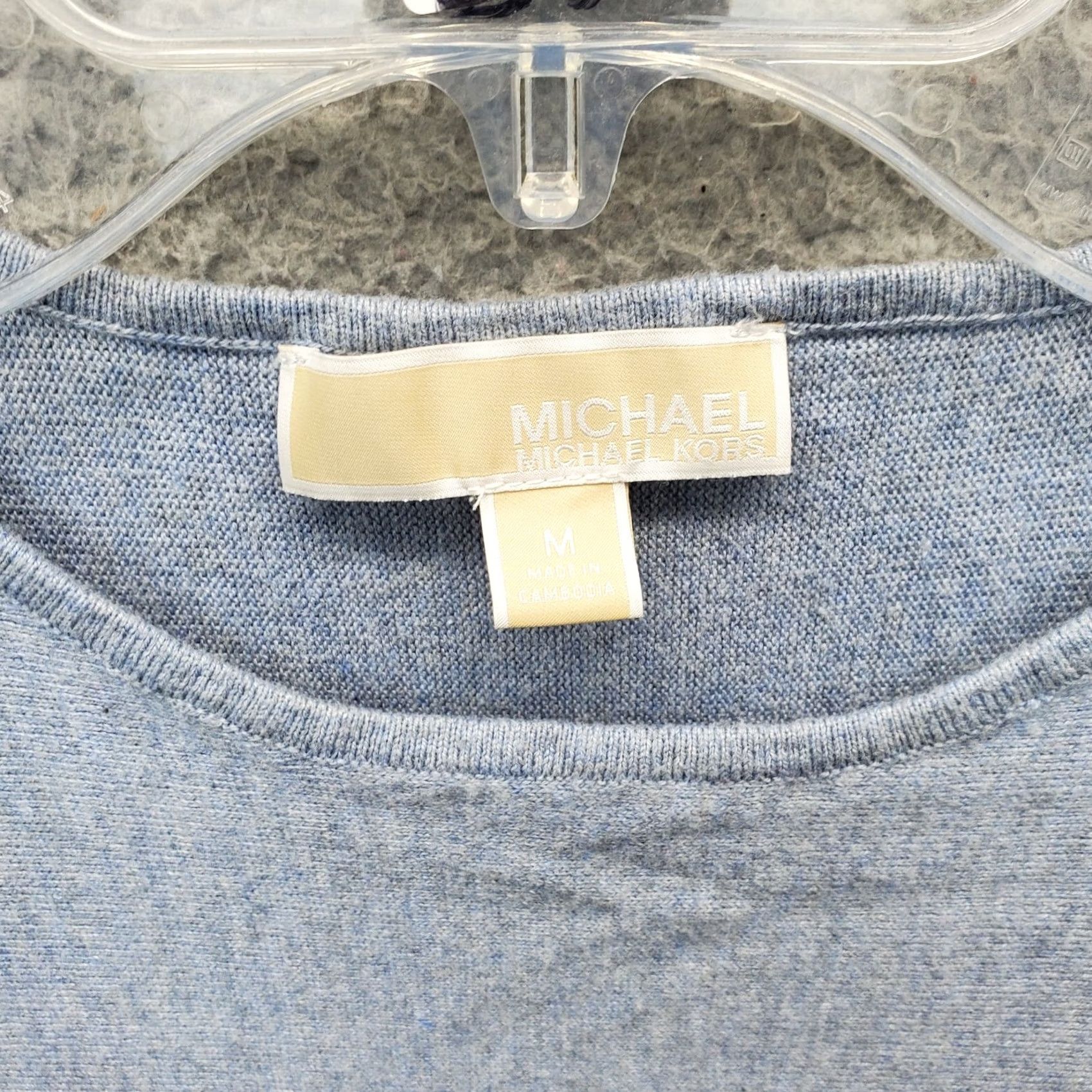 Michael Kors Nike Michael Kors Knit Top: Womens Size M Blue Long Sleeve Pullover High Low Casual Shirt Size M / US 6-8 / IT 42-44 - 3 Thumbnail