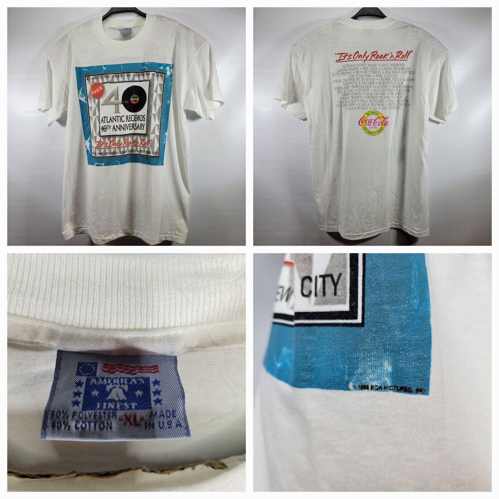 image of South Finest 1988 Rock Roll Atlantic Records 40Th Anniversary Cocacola XL in White, Men's