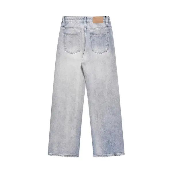 VIBE Men's street American wide-leg loose washed straight jeans Size US 32 / EU 48 - 2 Thumbnail