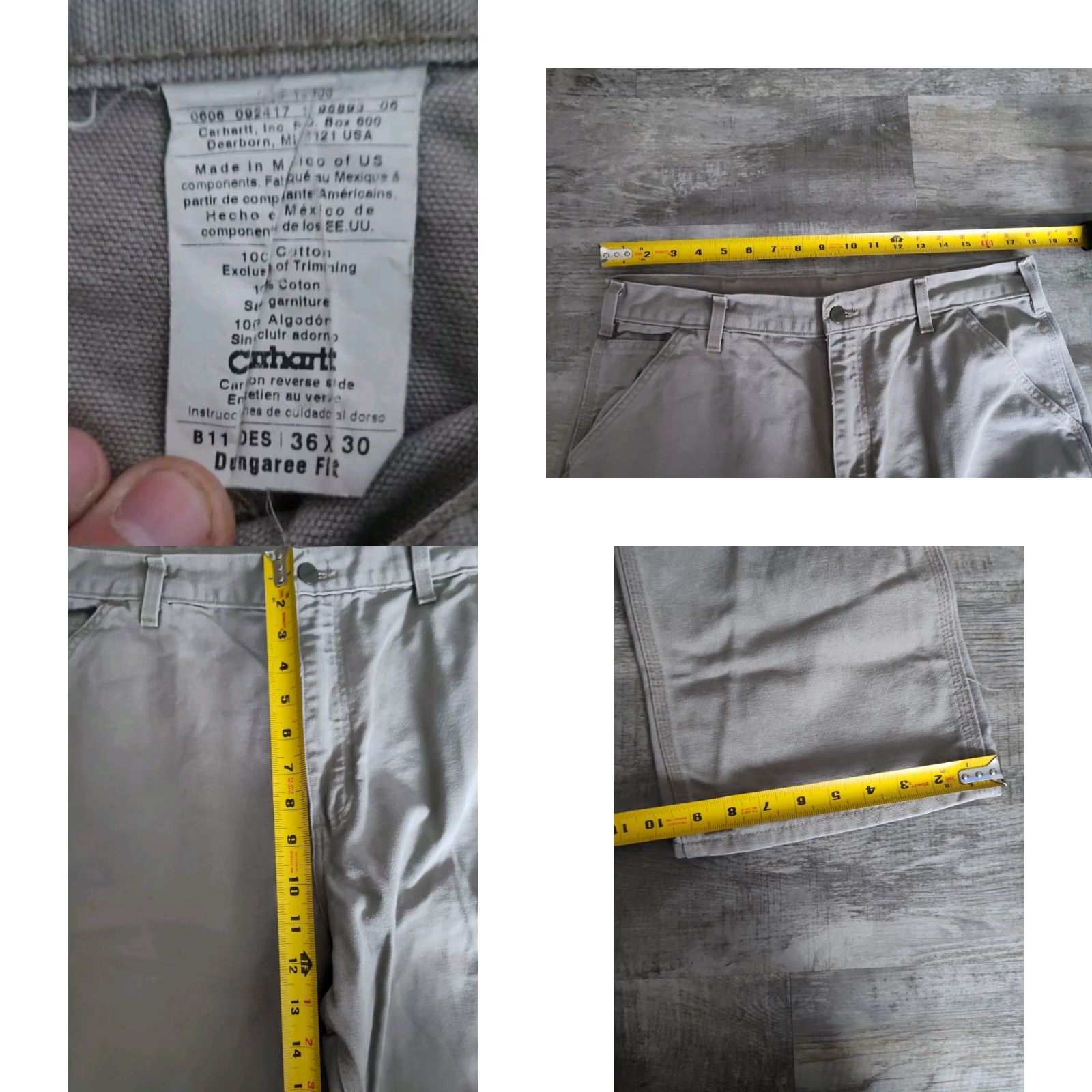 Carhartt VINTAGE Carhartt Work Pants Mens 36x30 Brown Dungaree Fit Cotton Canvas 90s Grunge Size US 36 / EU 52 - 8 Thumbnail