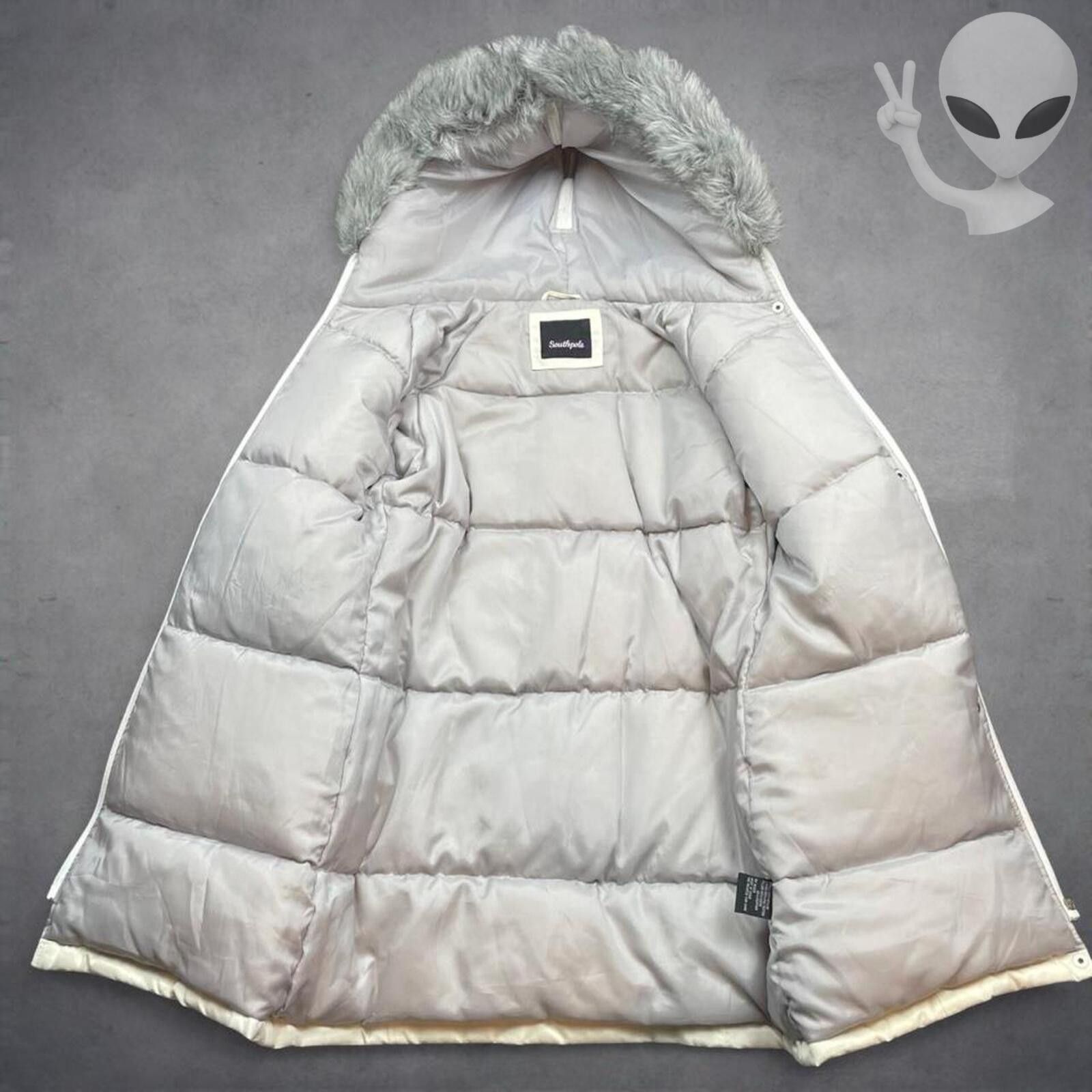 Southpole Southpole Medium White Down Puffer Jacket Fur Trim Hood Coat Size M / US 6-8 / IT 42-44 - 4 Thumbnail
