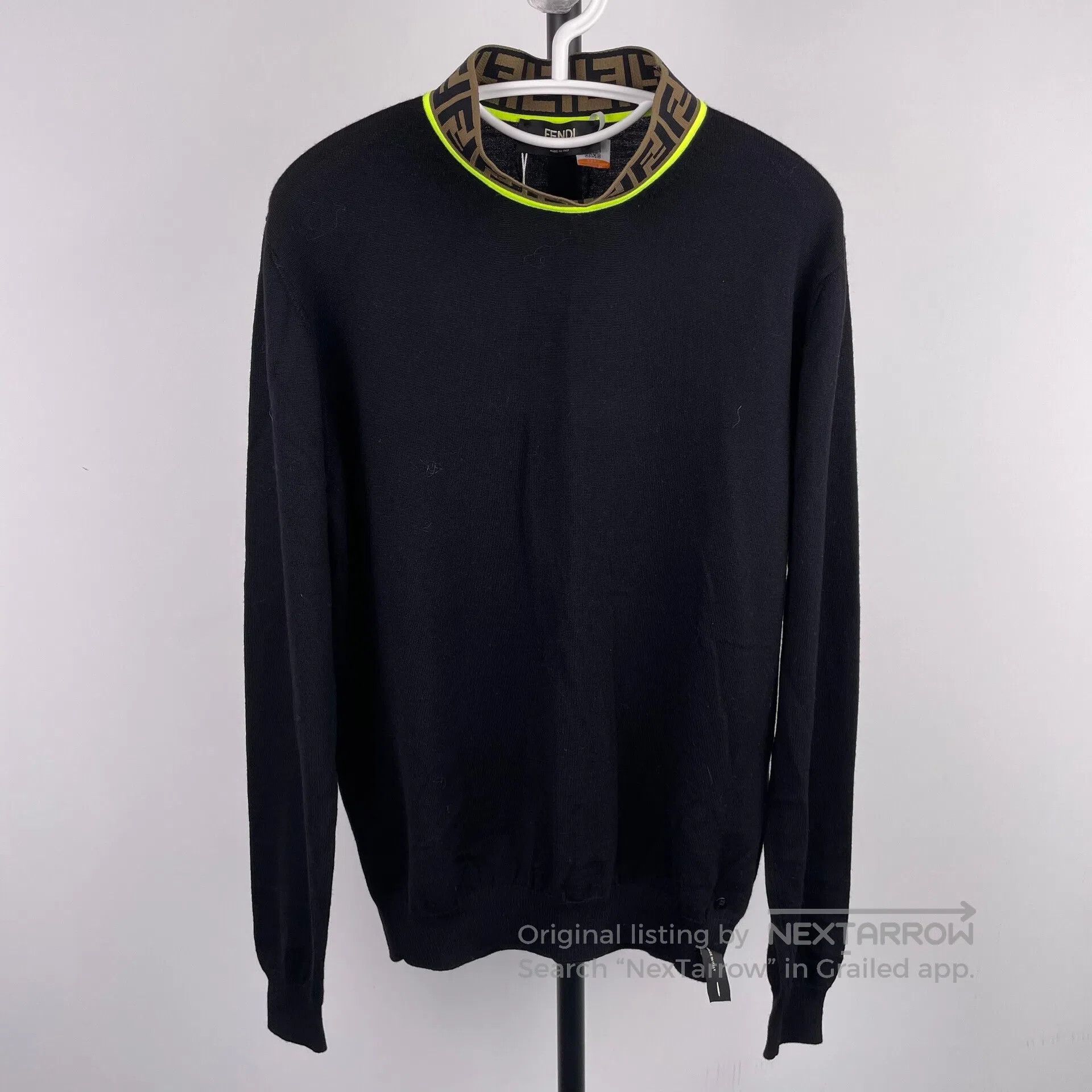 Fendi FENDI Black wool knit sweater with classic double F patter Size US M / EU 48-50 / 2 - 1 Thumbnail