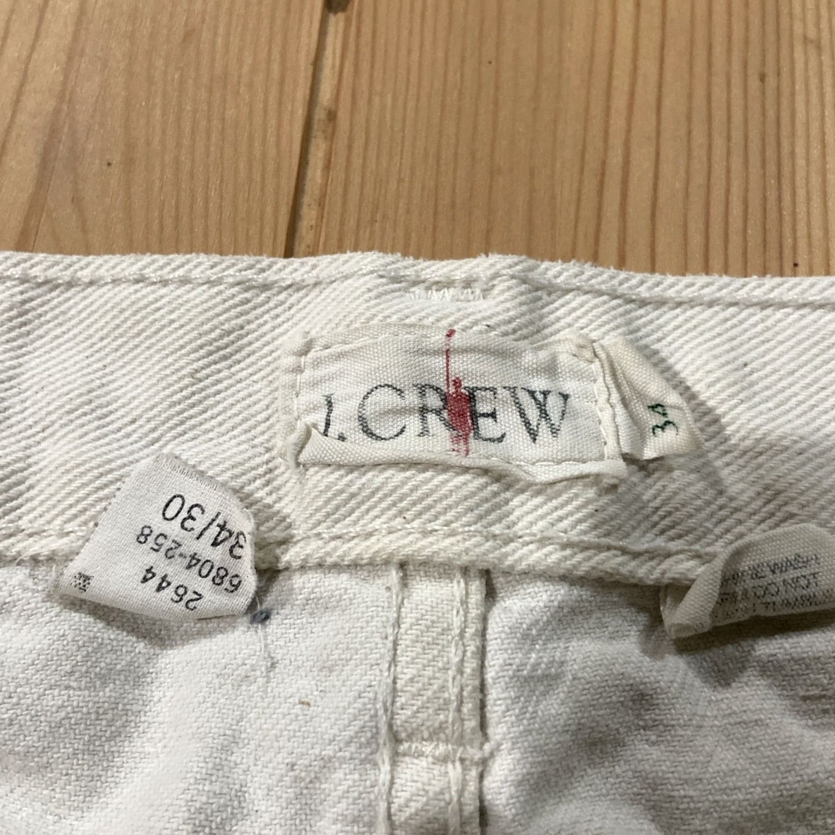 J.Crew VINTAGE J.CREW Shorts Mens 34/30 Button Fly Made in Vietnam White Chino Pocket Zipper Stretch Easy Care Size US 34 / EU 50 - 2 Thumbnail