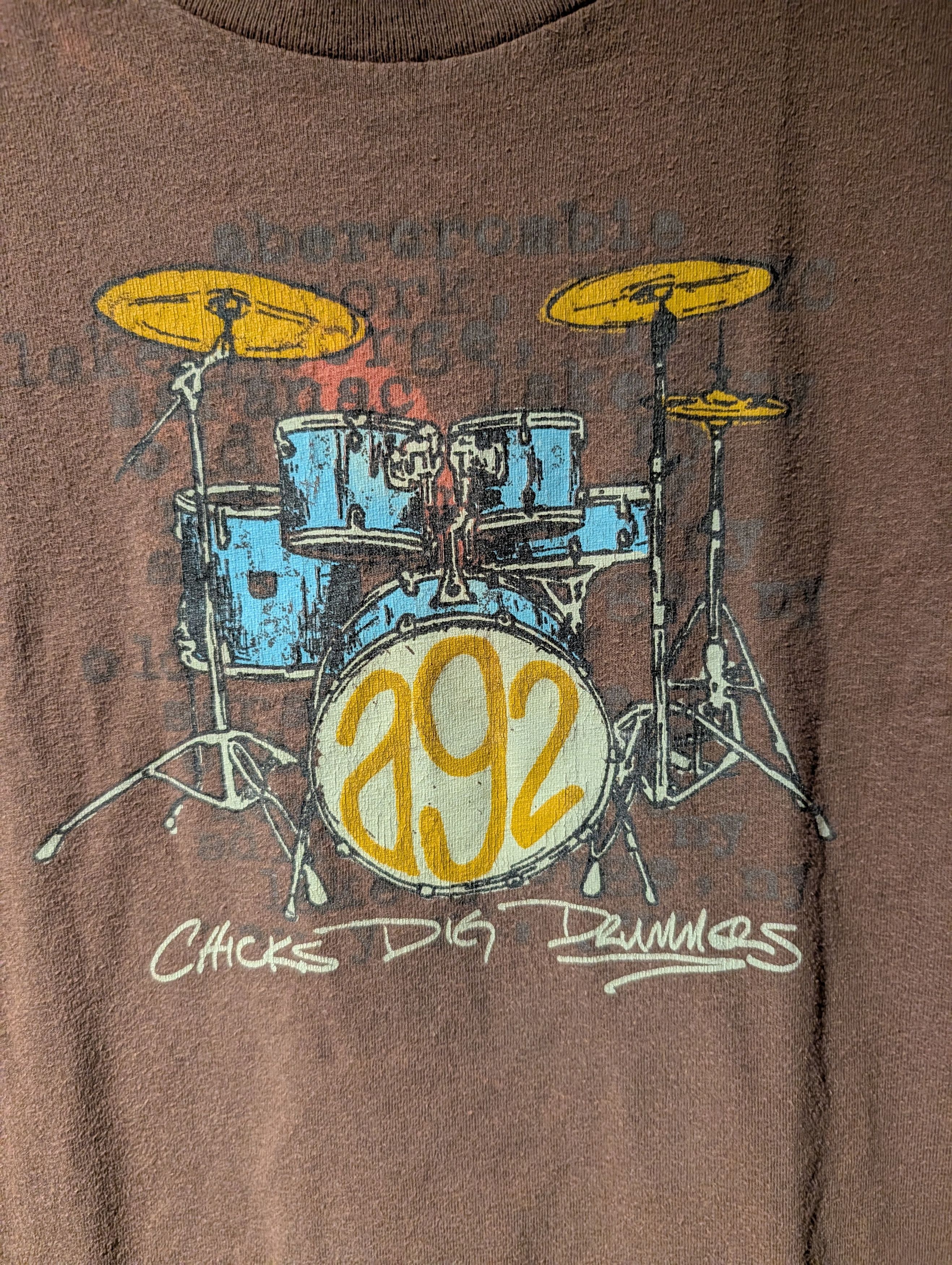 Abercrombie & Fitch Vintage Y2K Abercrombie Chicks Dig Drummer Tee KIDS XL Size US XL / EU 56 / 4 - 2 Thumbnail