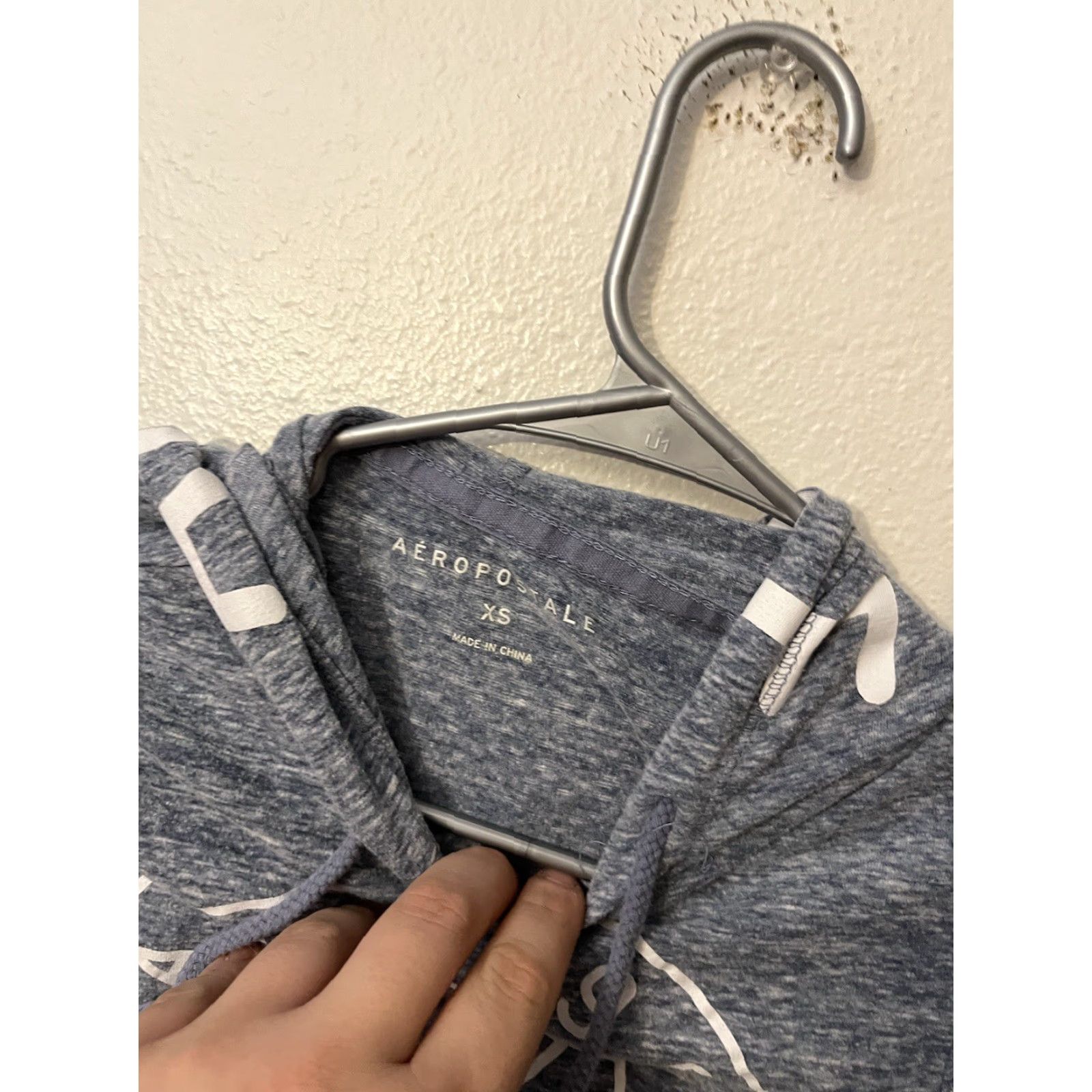 Vintage Aéropostale Hoodie Sweatshirt Women's XS Blue Hooded Long Sleeve Pullover Activewear Pockets Size XS / US 0-2 / IT 36-38 - 2 Thumbnail