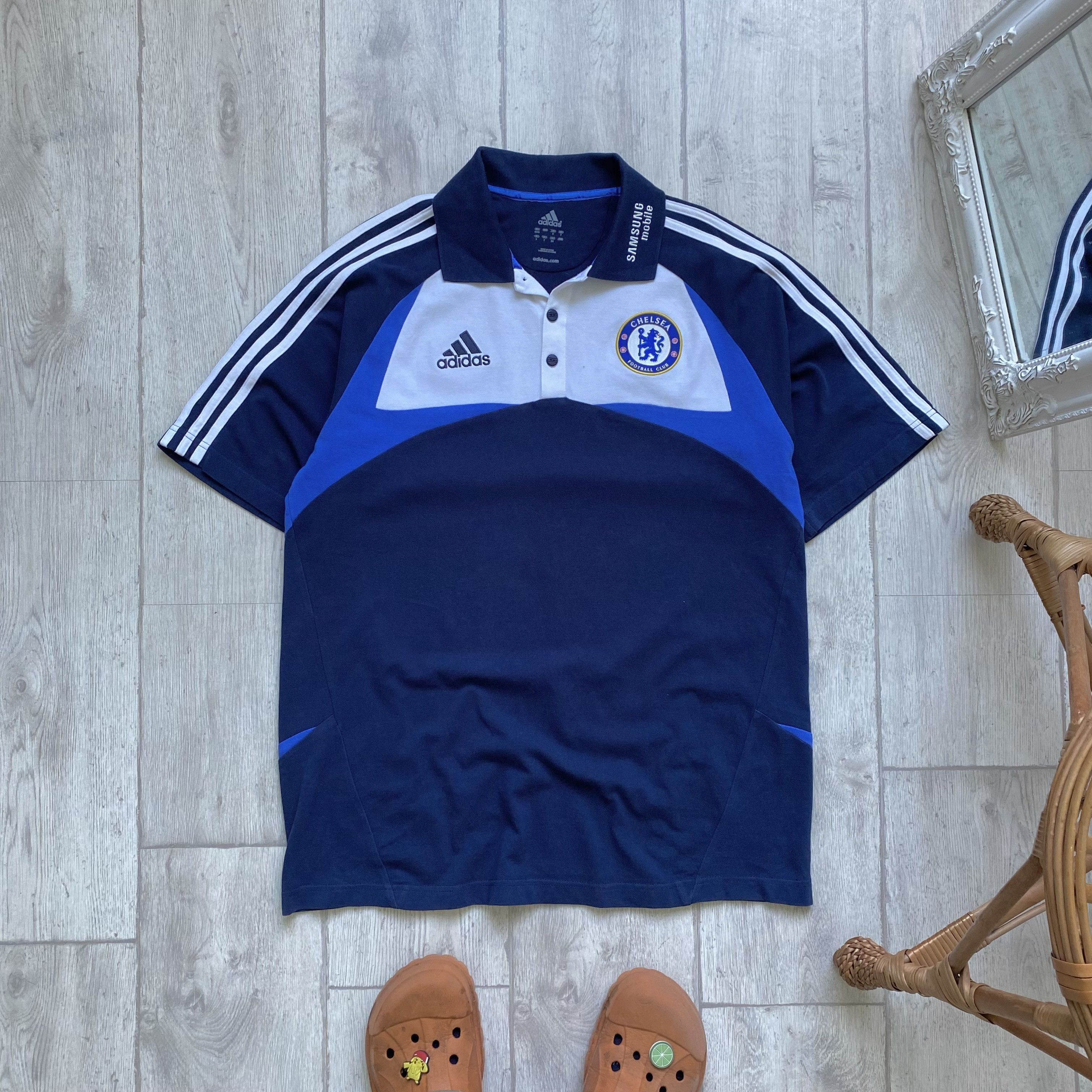 Chelsea Soccer Vintage 00s Adidas Chelsea Polo Football team Soccer Drill Size US L / EU 52-54 / 3 - 1 Thumbnail