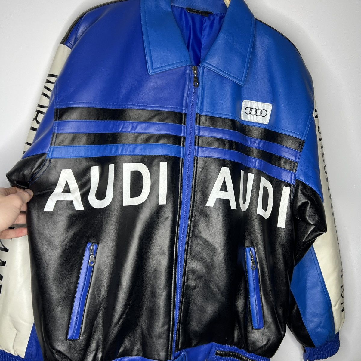 Other Vintage Audi Leather Racing Moto Bomber Jacket 90s Y2K RARE Size US M / EU 48-50 / 2 - 7 Thumbnail