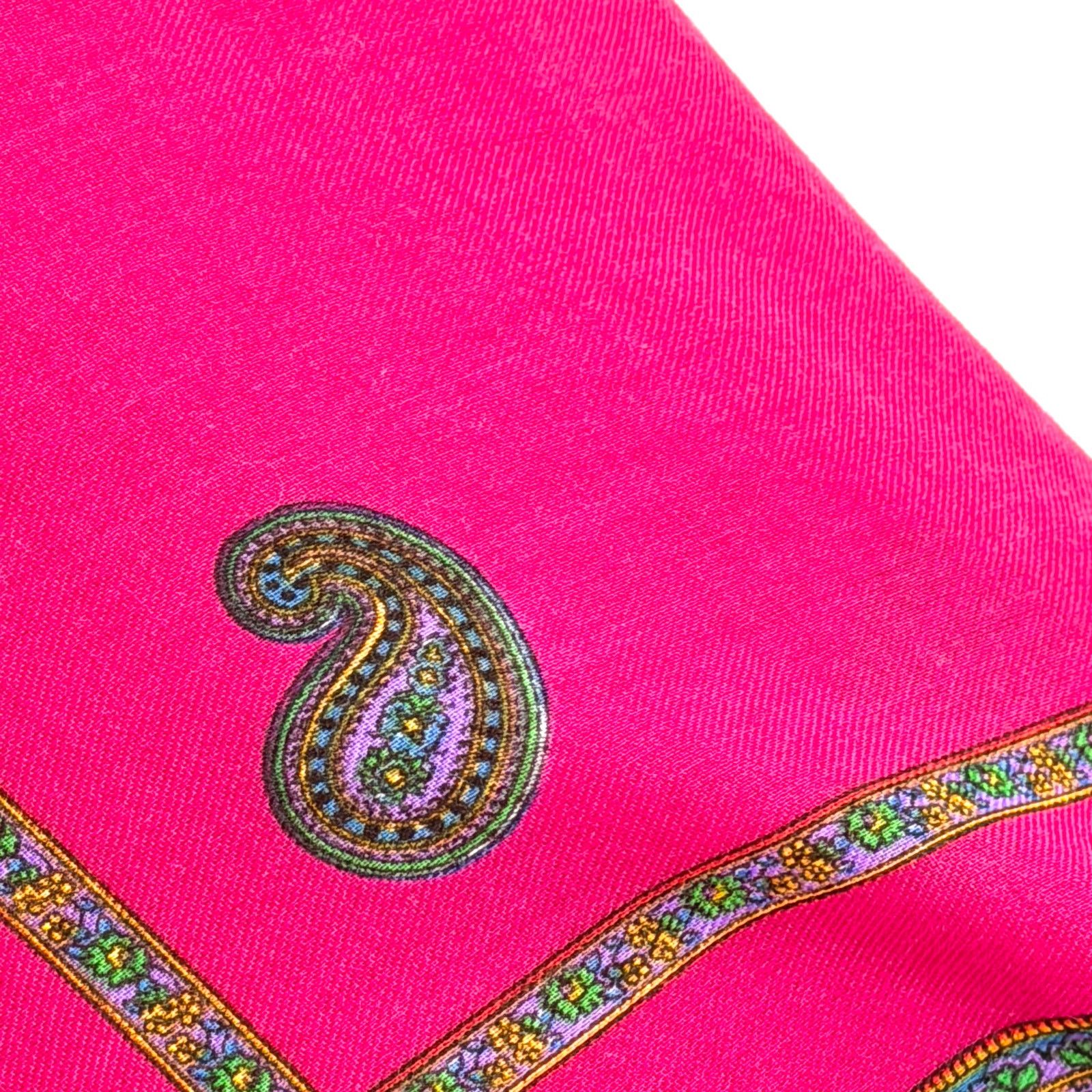 Vintage Vintage 70s Pink Paisley Oversized Square Scarf Size ONE SIZE - 4 Thumbnail