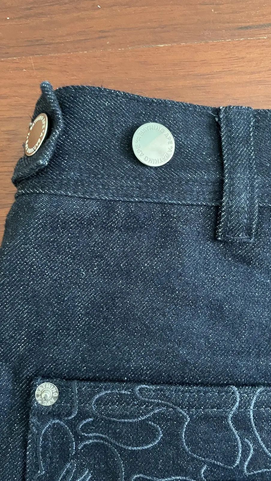 Bape Camo Patch Denim Double Knee Work Pants Size US 33 - 6 Thumbnail
