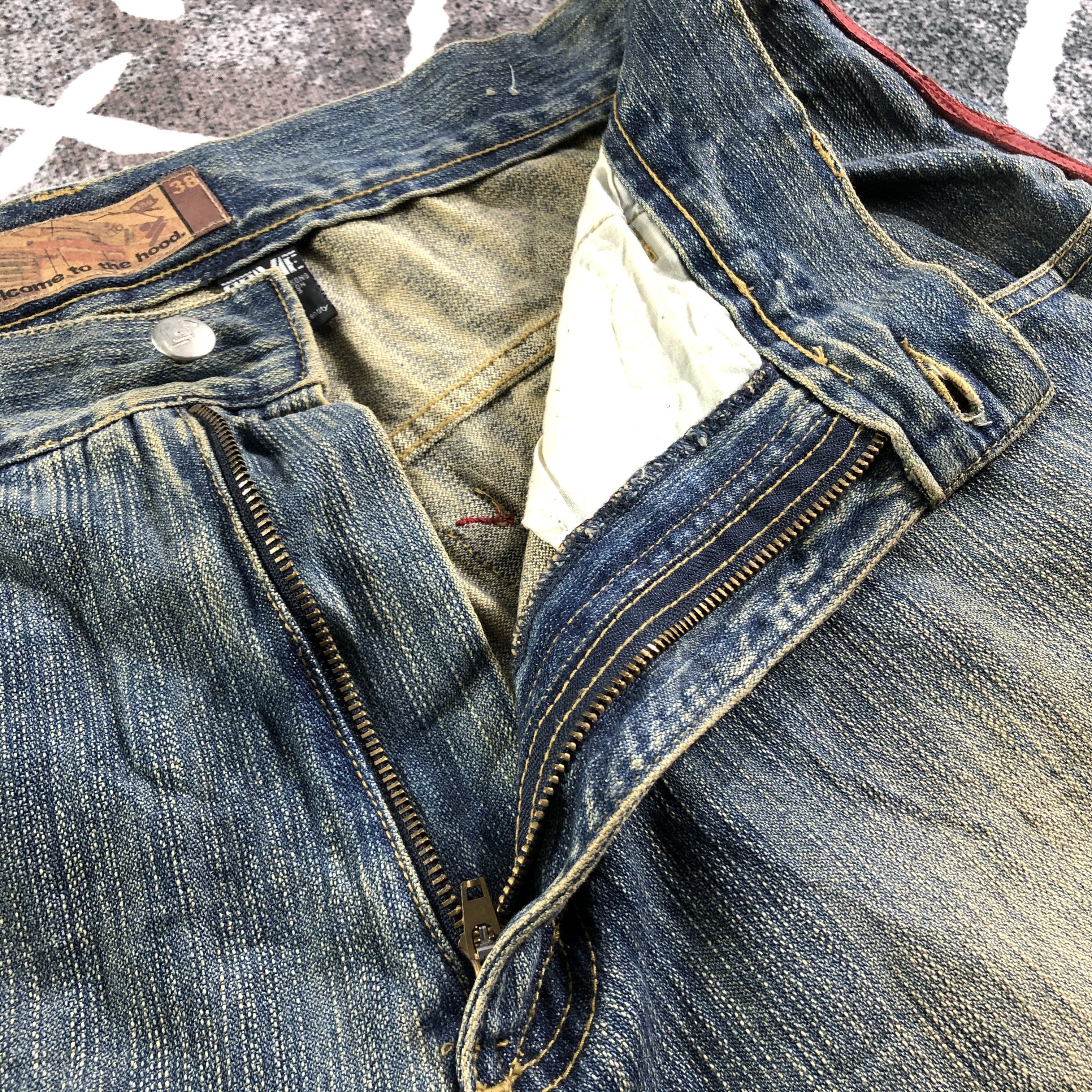 Japanese Brand Vintage Welcome To The Hood Baggy Jeans Printed Denim Size US 38 / EU 54 - 10 Thumbnail
