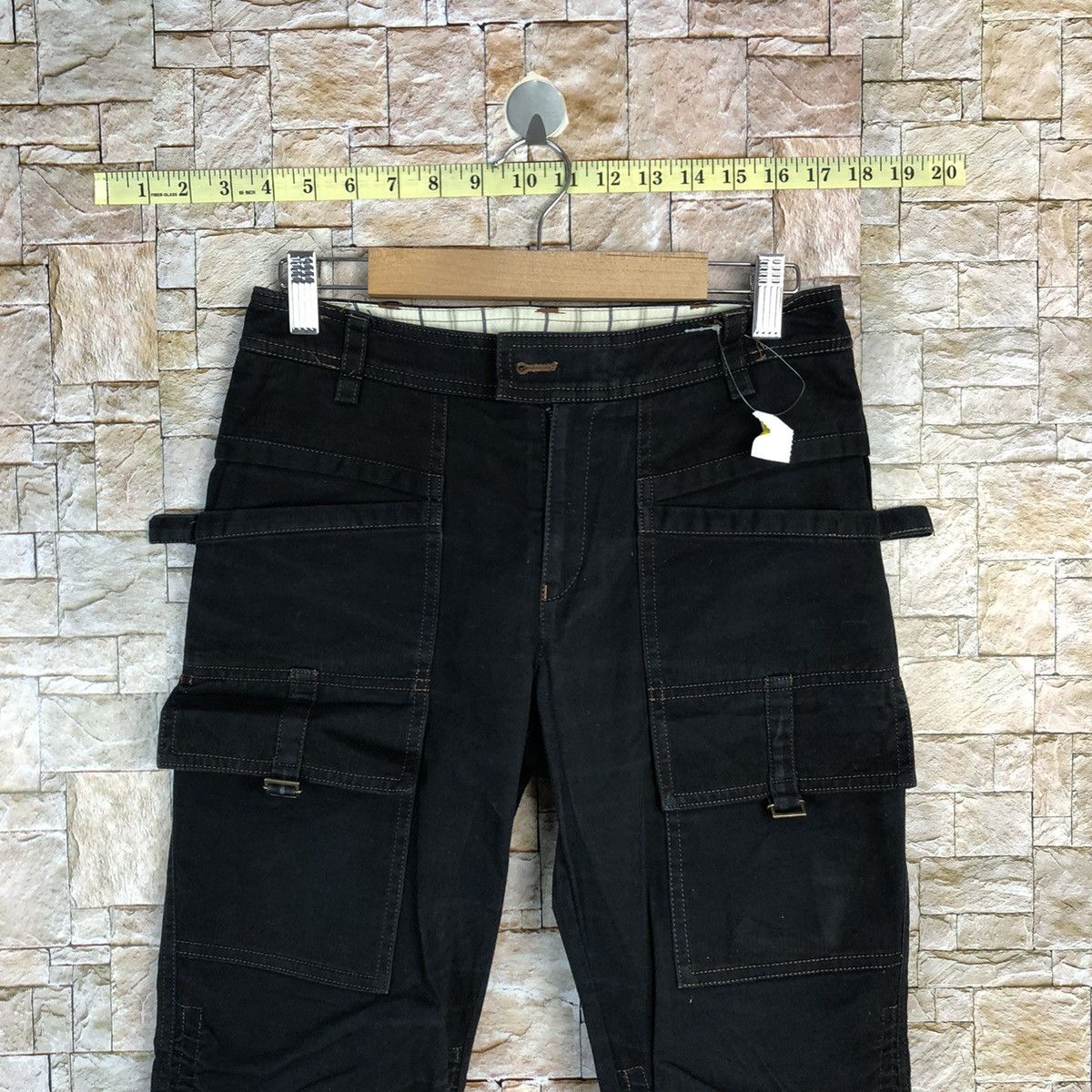 Japanese Brand Una Class Black Cargo Multipocket Pants #A729 Size 26" / US 2 / IT 38 - 4 Thumbnail