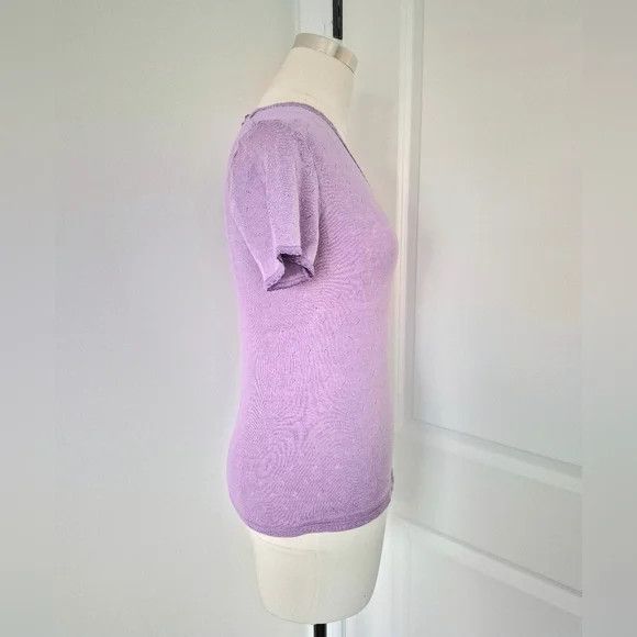 Gap Vtg Pointelle Lace Trim V-Neck PJ Tee Spring Summer Y2K Size S / US 4 / IT 40 - 5 Thumbnail
