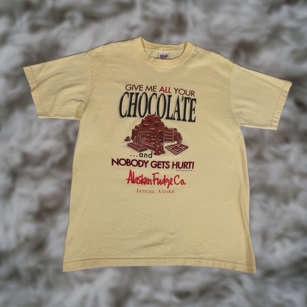 CO VINTAGE Funny Graphic Print Yellow Crew Neck Short Sleeve T Shirt Mens Medium Size US M / EU 48-50 / 2 - 1 Thumbnail