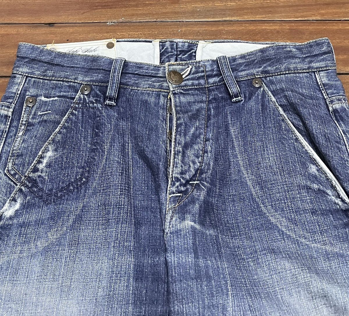 If Six Was Nine Rare Design Vintage Japanese Brand Sabi Sabi Jeans 2000s Size US 31 - 3 Thumbnail
